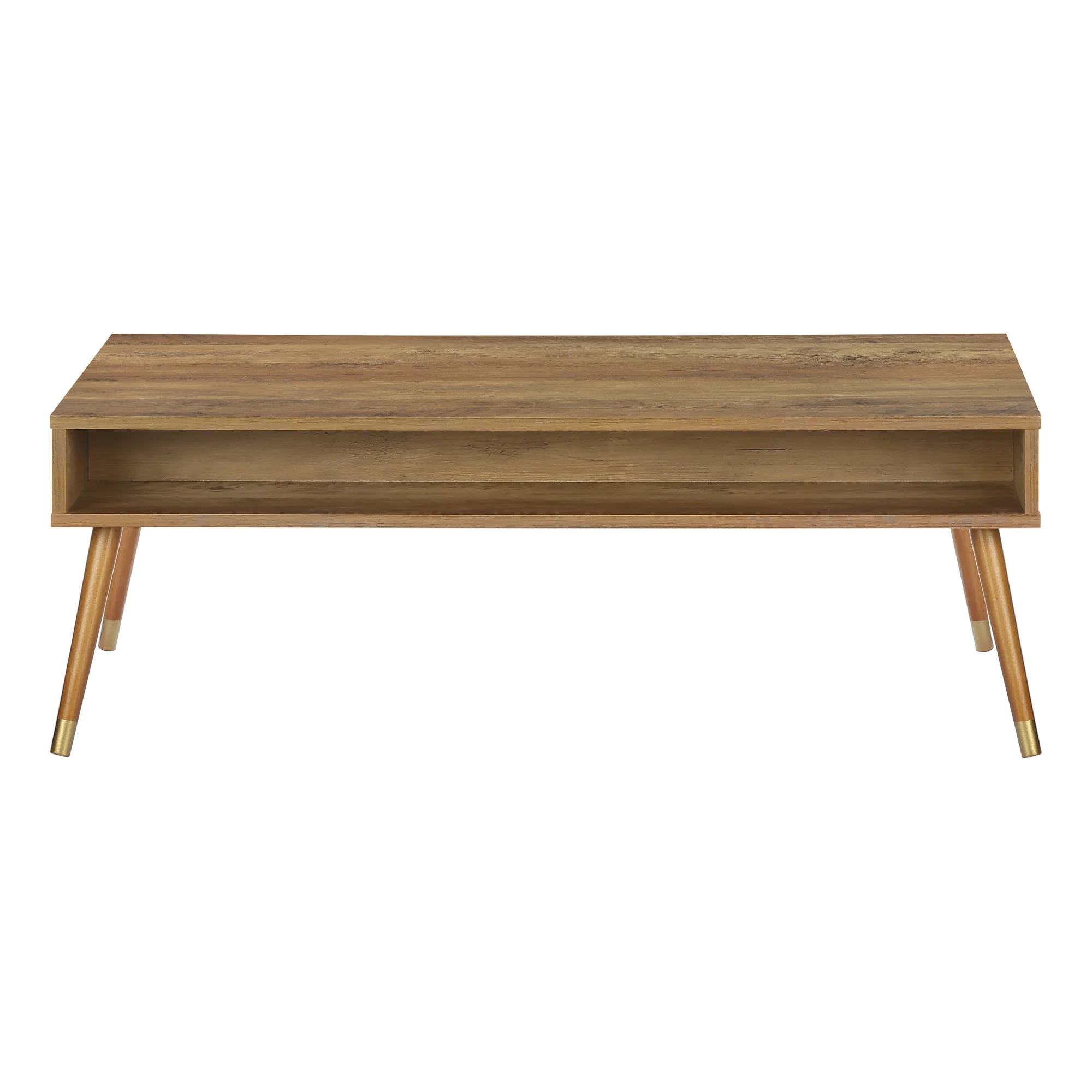 44" Walnut Rectangular Coffee Table With Drawer And Shelf By Homeroots - Image 4