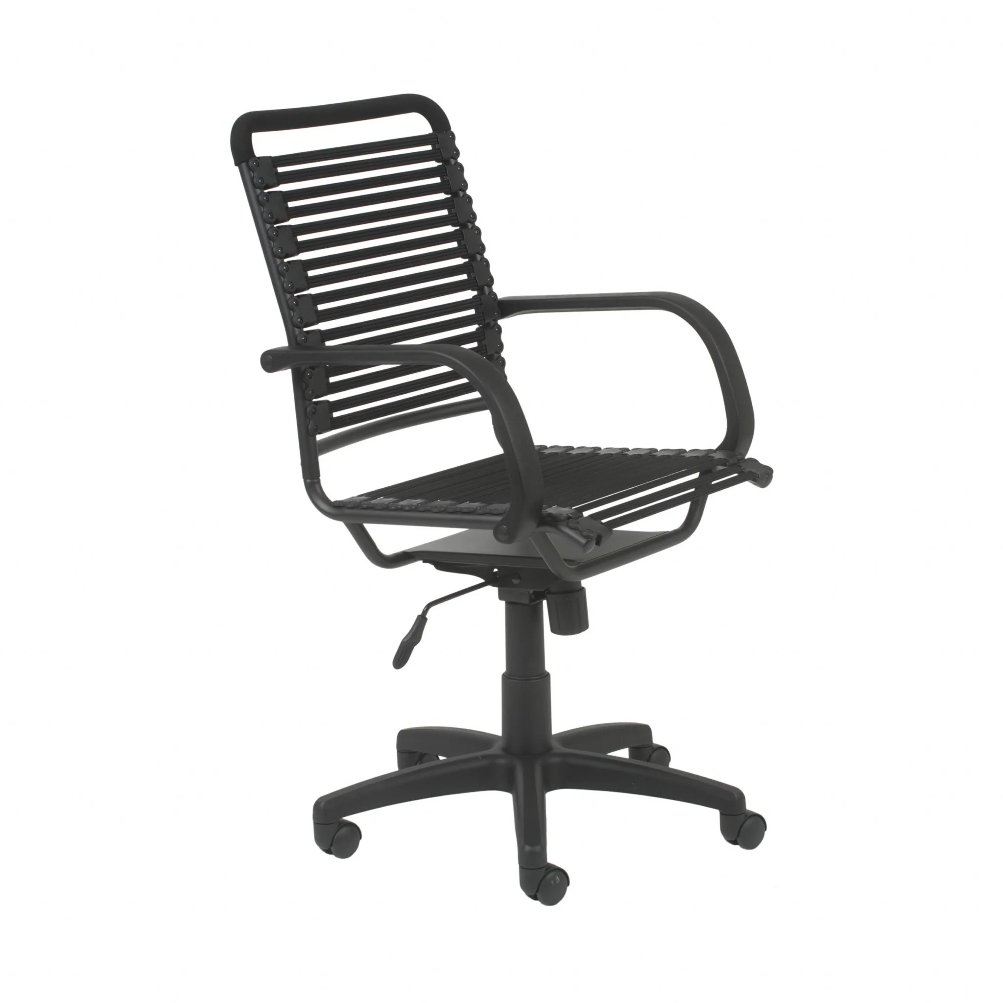 45" All Black Flat Bungee Cord High Back Office Chair By Homeroots - Image 3