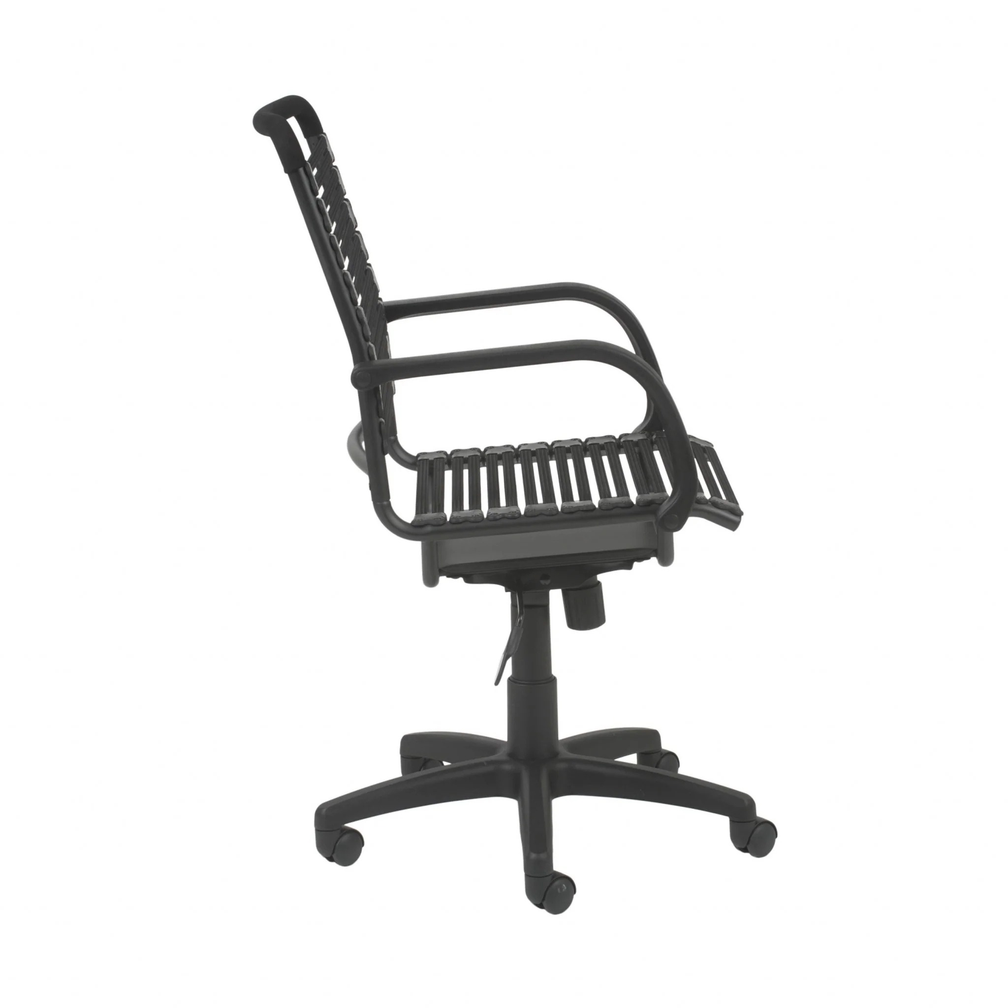 45" All Black Flat Bungee Cord High Back Office Chair By Homeroots - Image 4