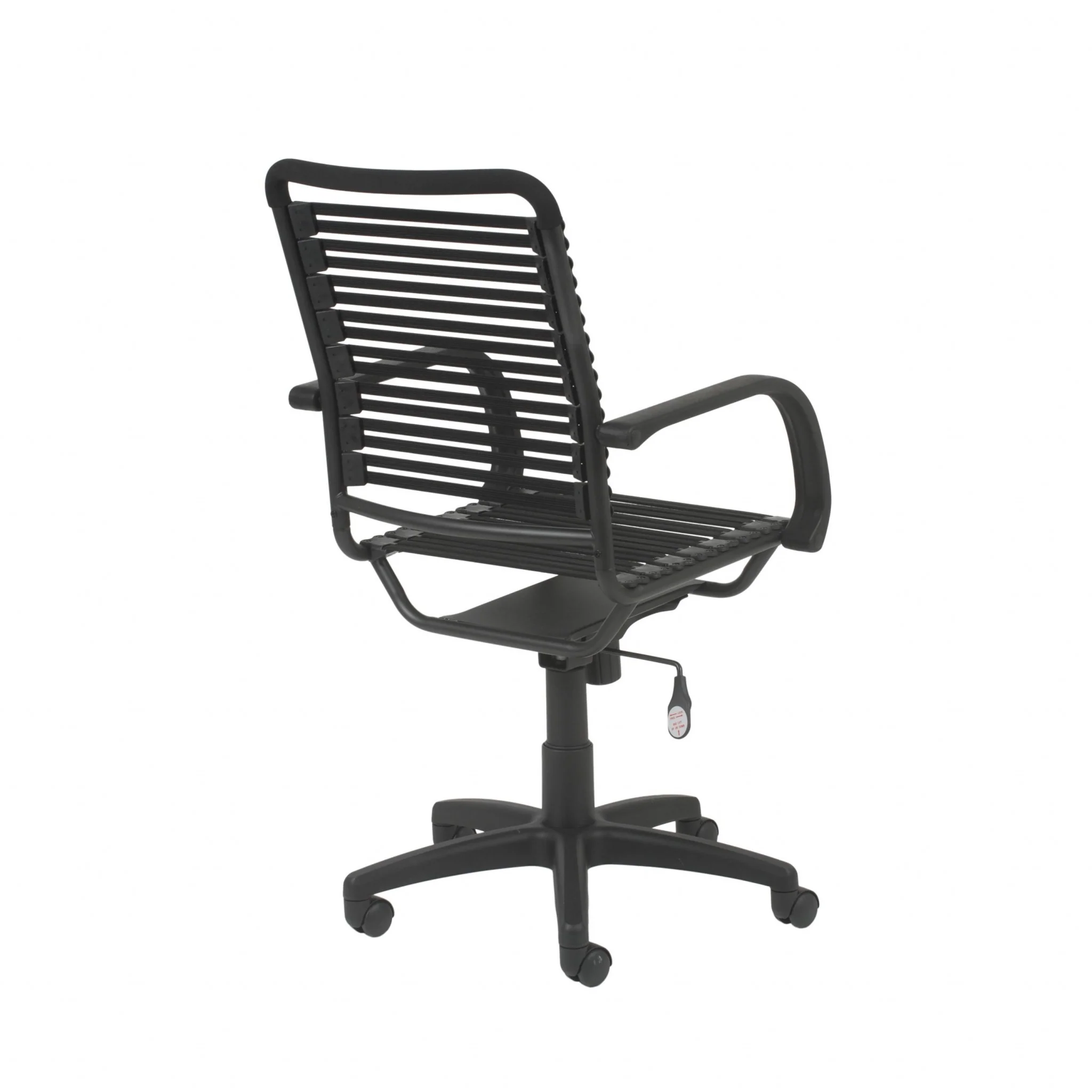 45" All Black Flat Bungee Cord High Back Office Chair By Homeroots - Image 5