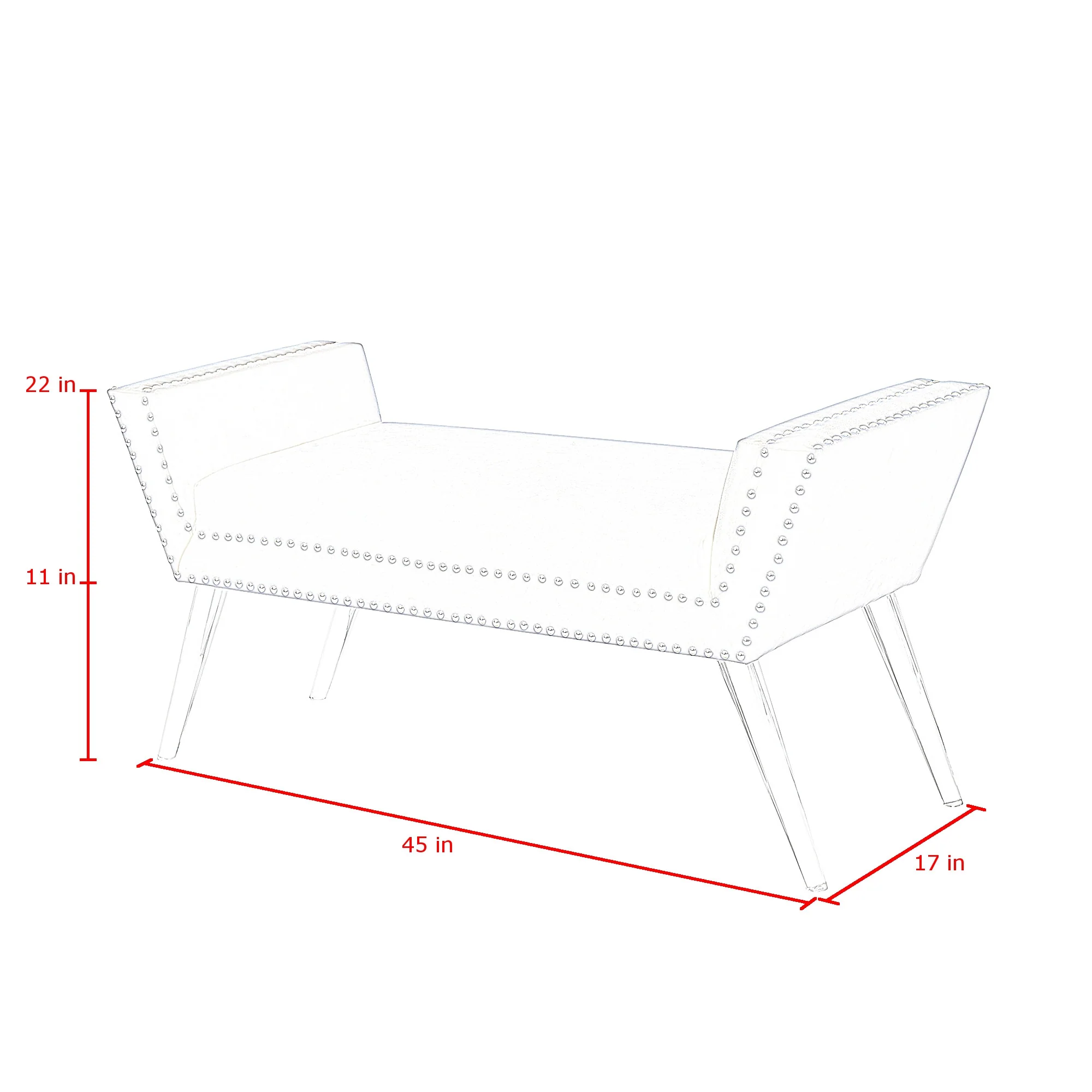 45" Black And Clear Upholstered Velvet Bench By Homeroots - Image 8
