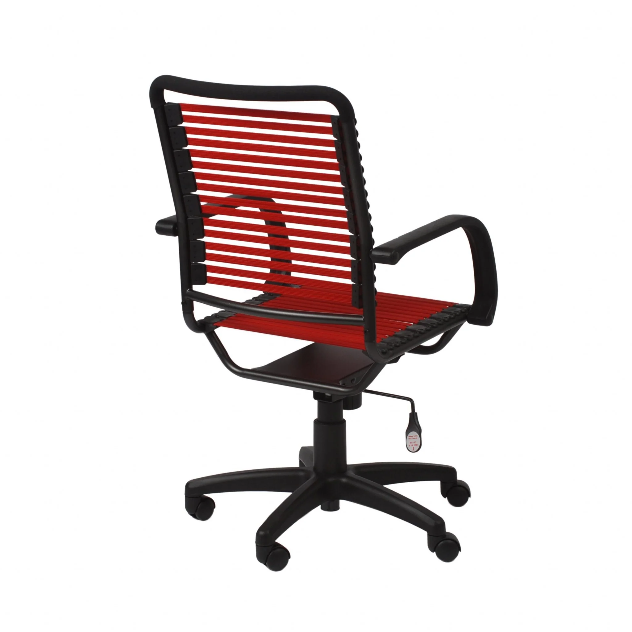 45" Black and Red Flat Bungee Cord High Back Office Chair By Homeroots - Image 5