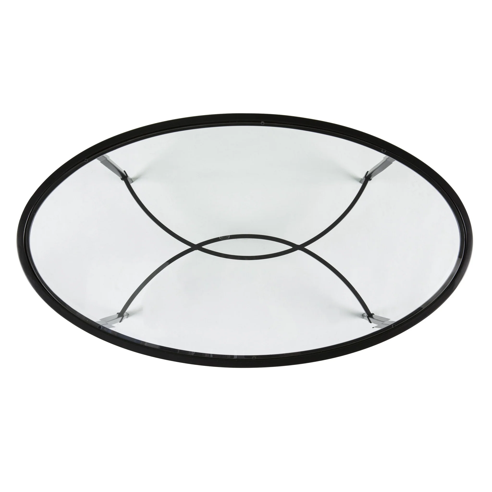 45" Black Glass And Metal Oval Coffee Table By Homeroots - Image 7