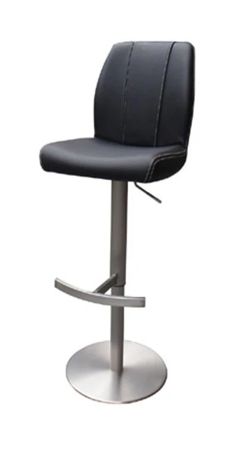 45' Black Leatherette And Steel Bar Stool By Homeroots - 282879 - Image 3