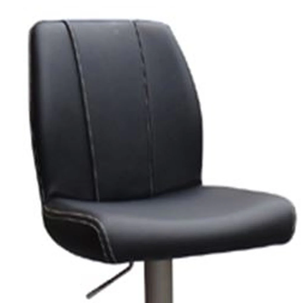 45' Black Leatherette And Steel Bar Stool By Homeroots - 282879 - Image 4