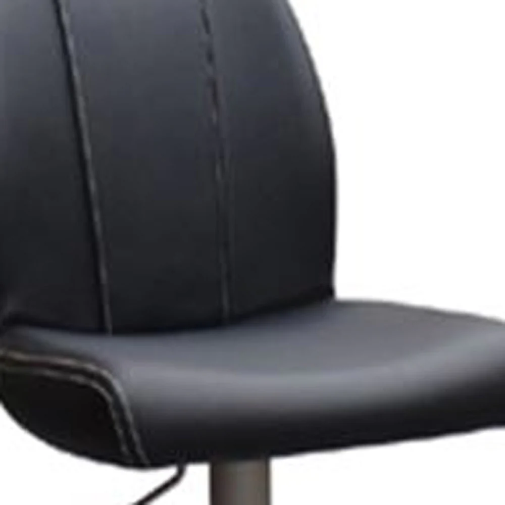 45' Black Leatherette And Steel Bar Stool By Homeroots - 282879 - Image 5