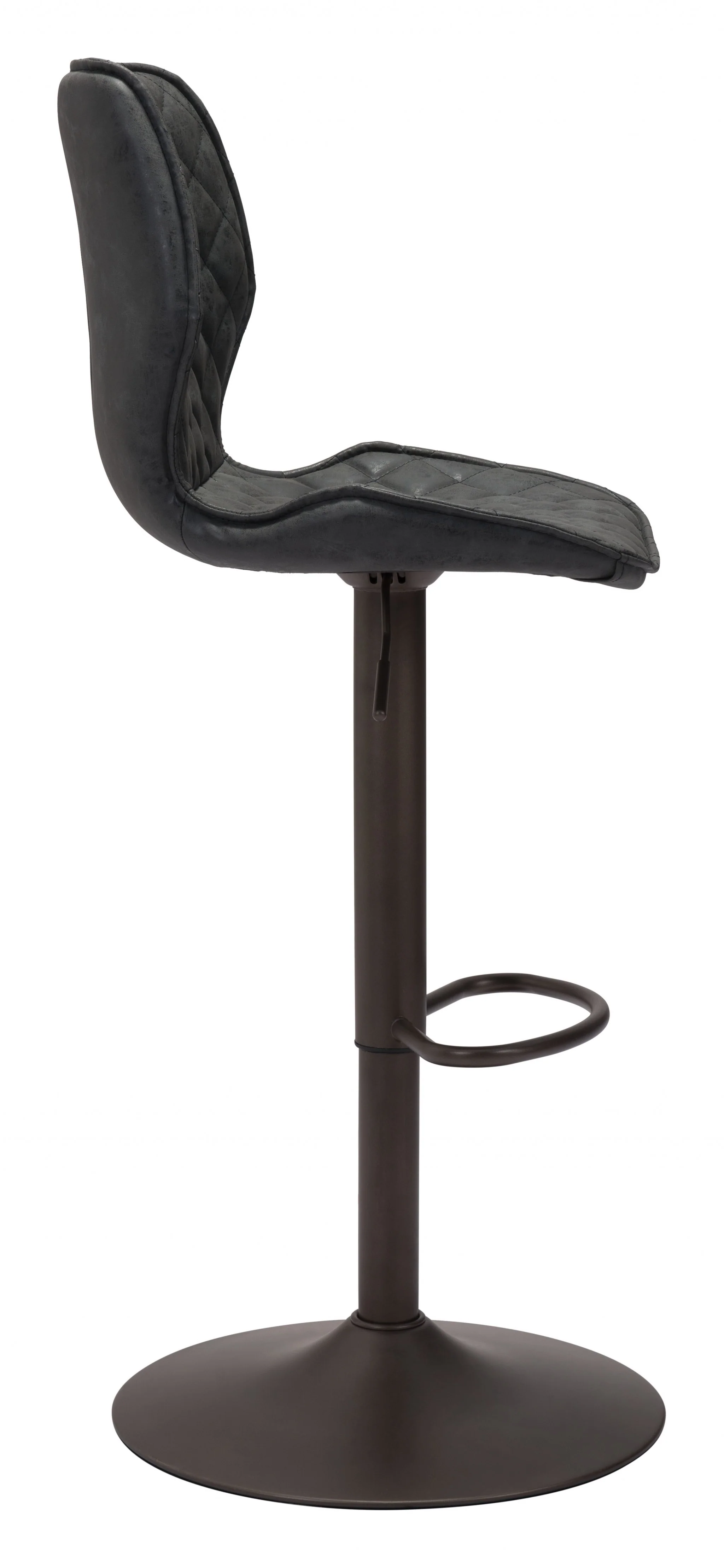 45" Black Steel Swivel Low Back Counter Height Bar Chair With Footrest By Homeroots - Image 2