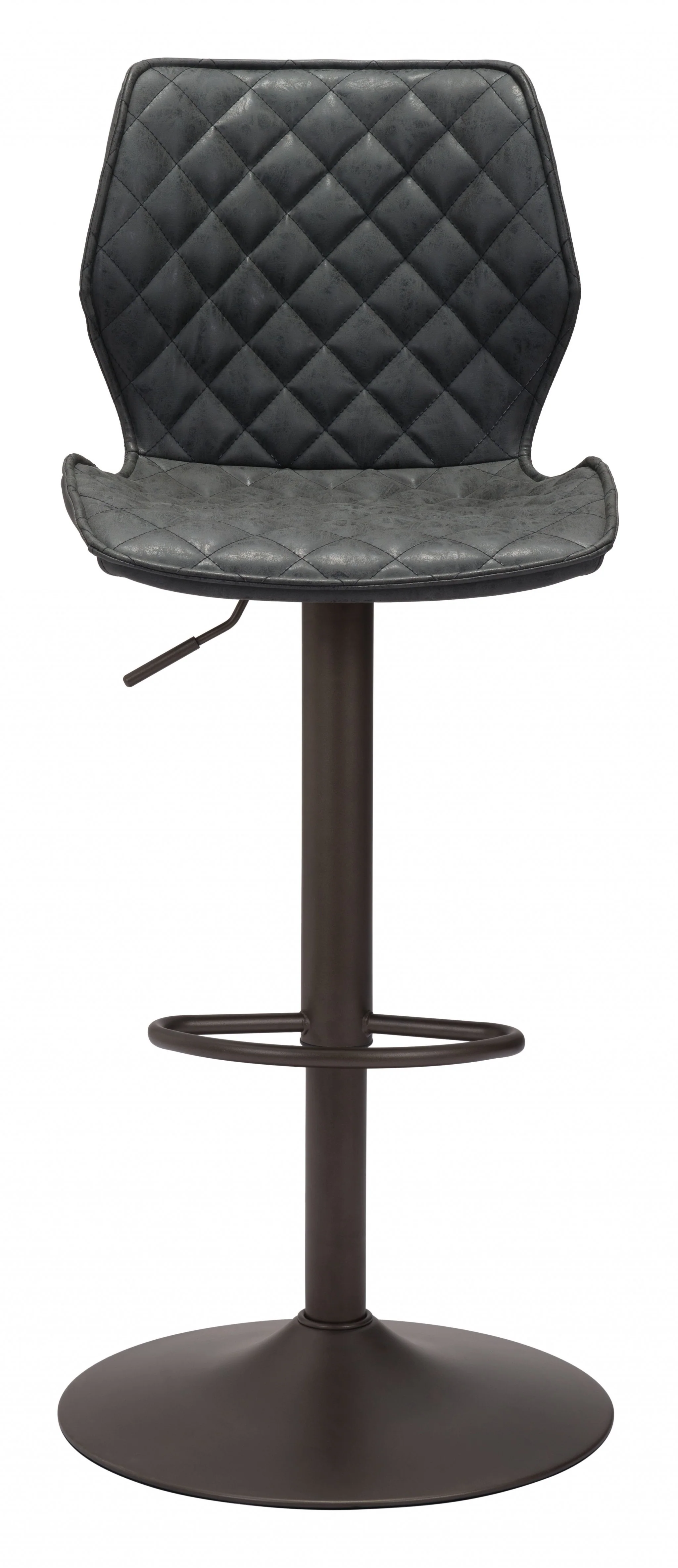 45" Black Steel Swivel Low Back Counter Height Bar Chair With Footrest By Homeroots - Image 3