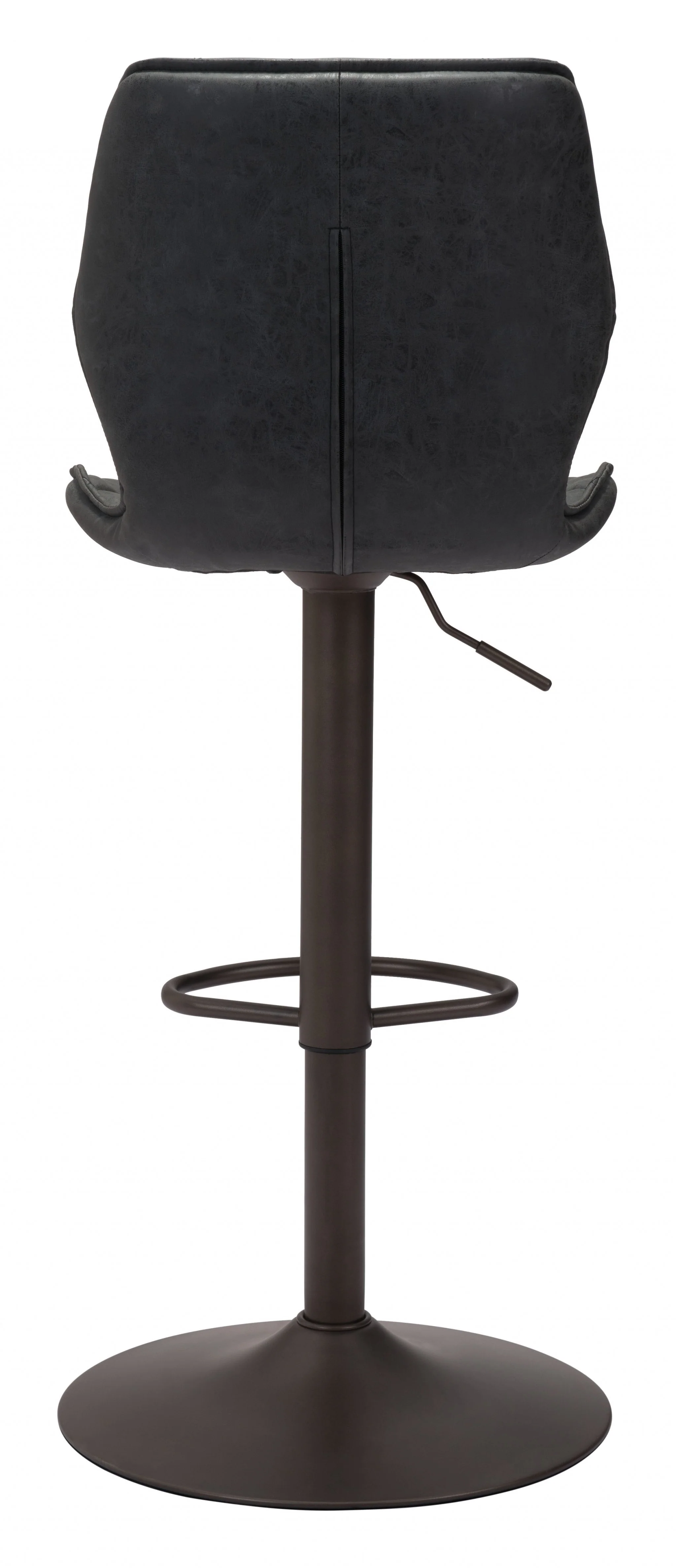 45" Black Steel Swivel Low Back Counter Height Bar Chair With Footrest By Homeroots - Image 4
