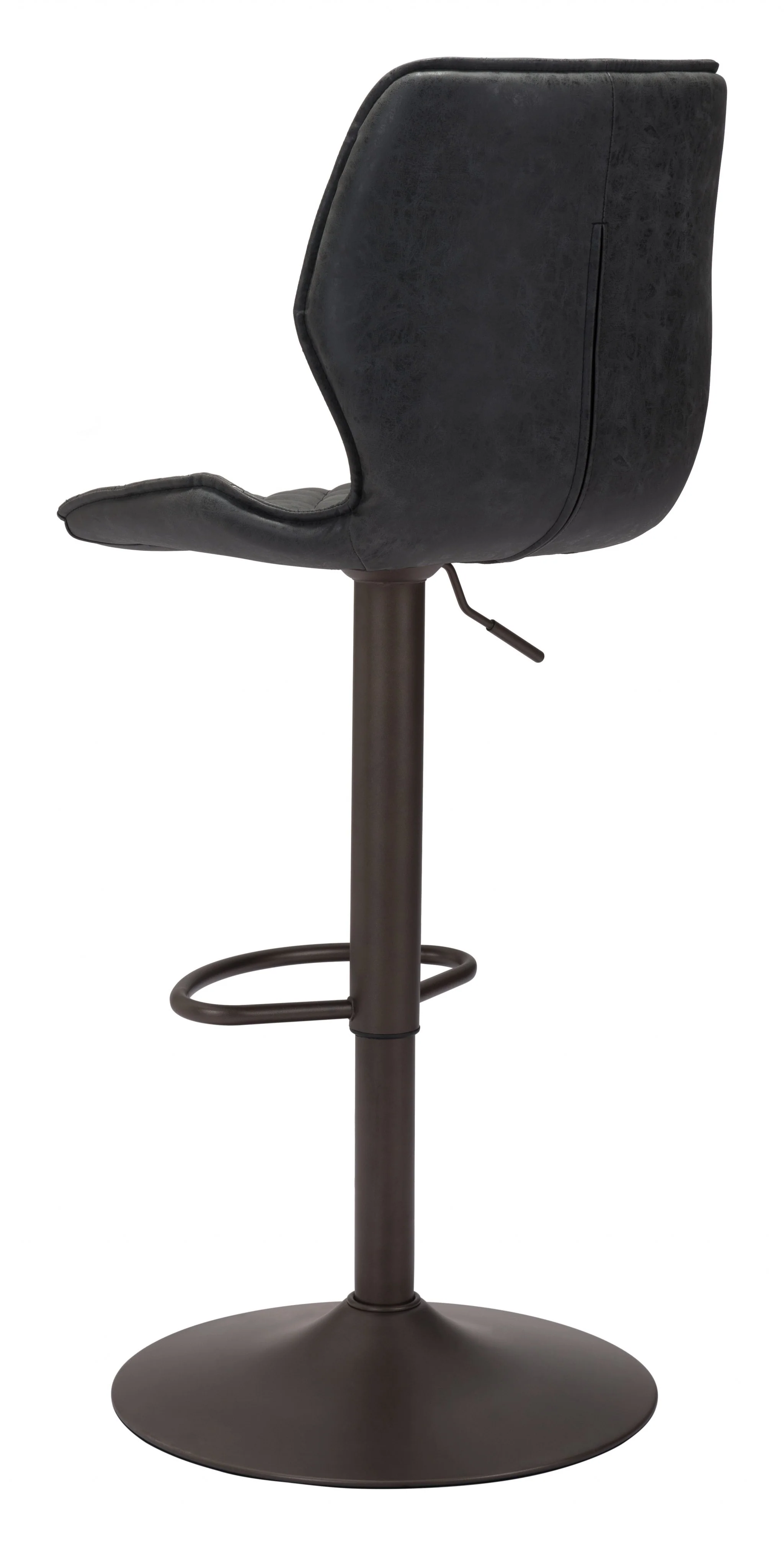 45" Black Steel Swivel Low Back Counter Height Bar Chair With Footrest By Homeroots - Image 5
