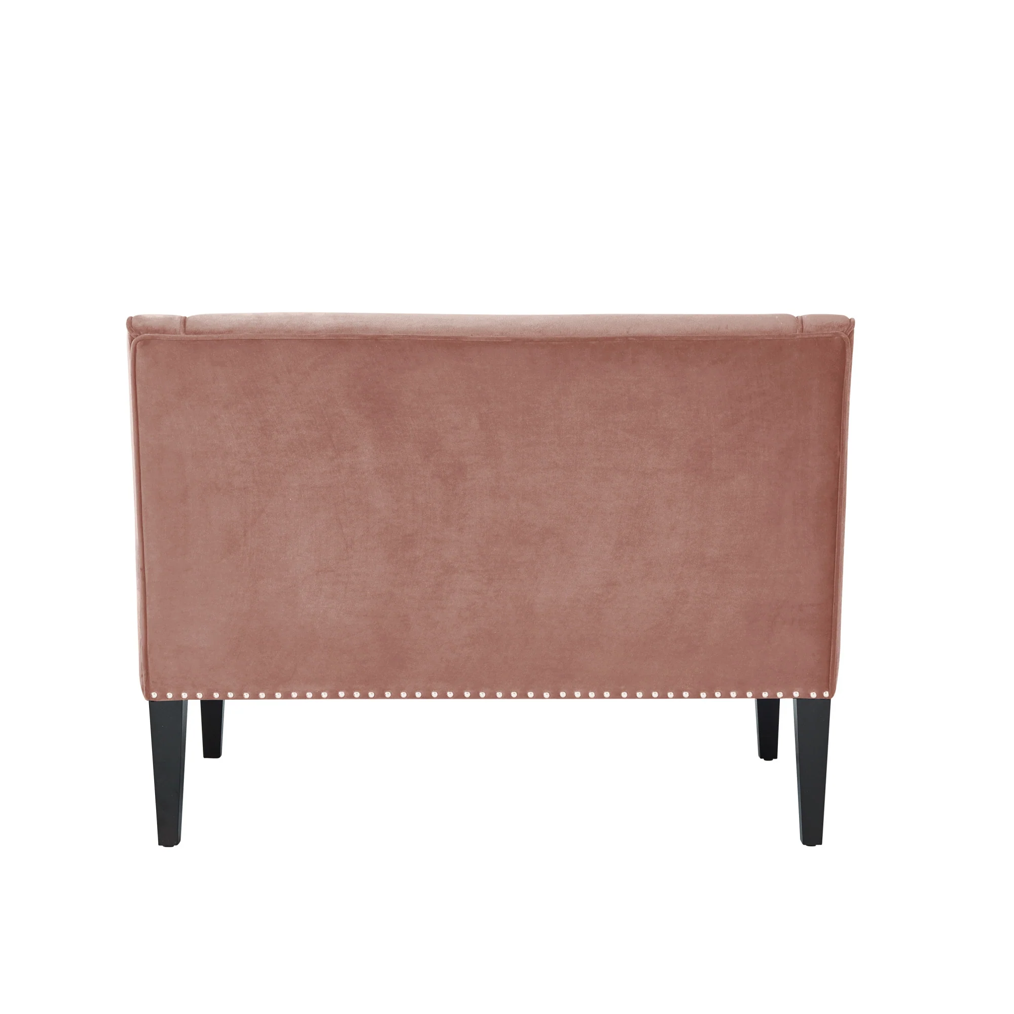 45" Blush And Brown Upholstered Velvet Bench By Homeroots - Image 3