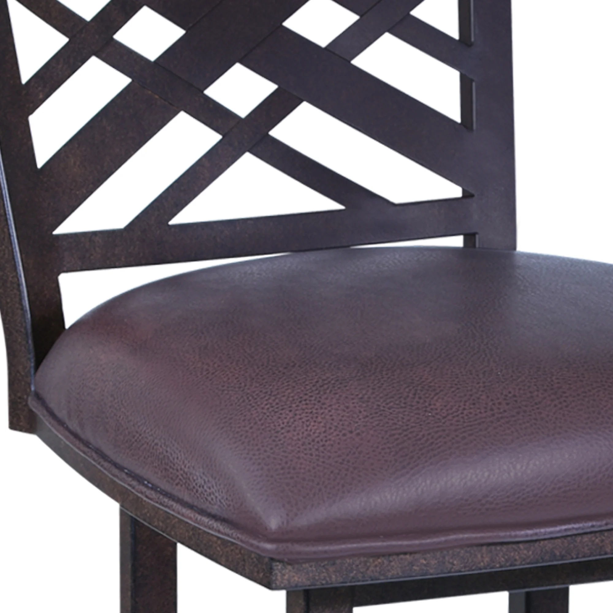 45" Brown Faux Leather And Iron Bar Height Chair By Homeroots - Image 5