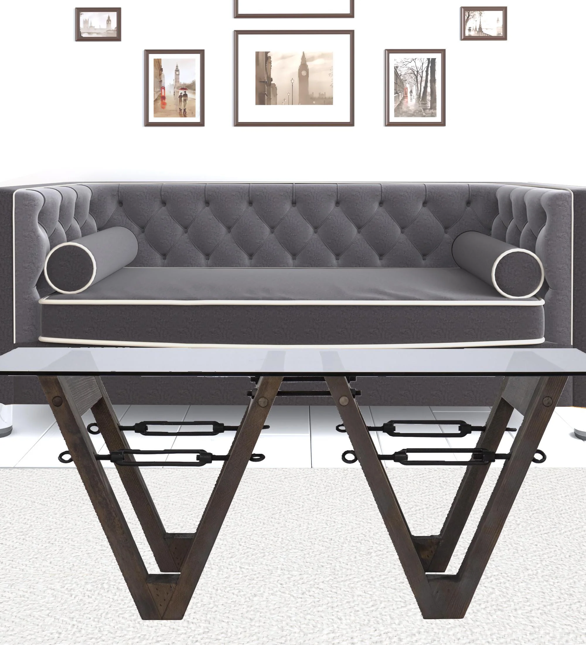 45" Brown Glass And Solid Wood Rectangular Coffee Table By Homeroots - Image 8