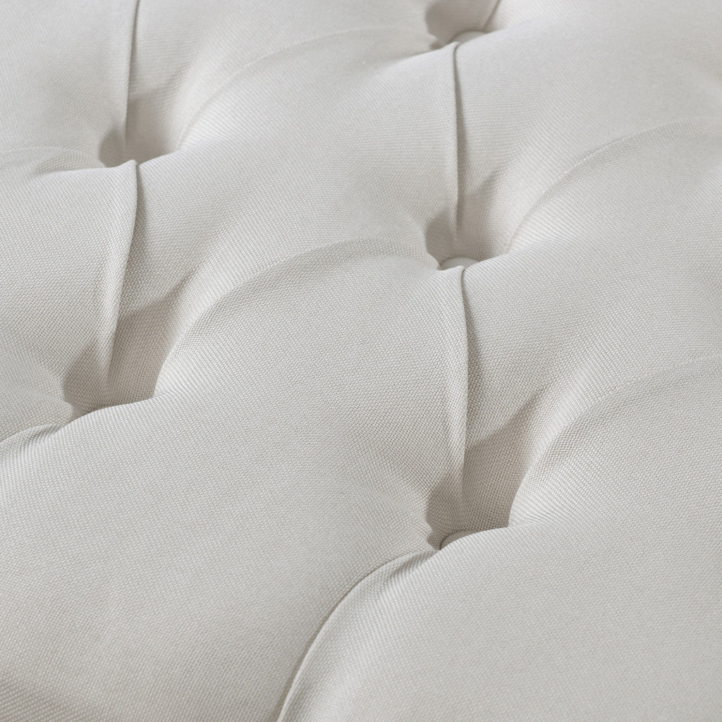 45" Cream Upholstered Linen Bench By Homeroots - Image 6