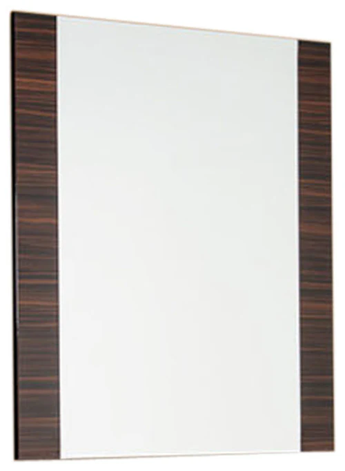 45" Ebony MDF Glass and Veneer Mirror By Homeroots - Image 2