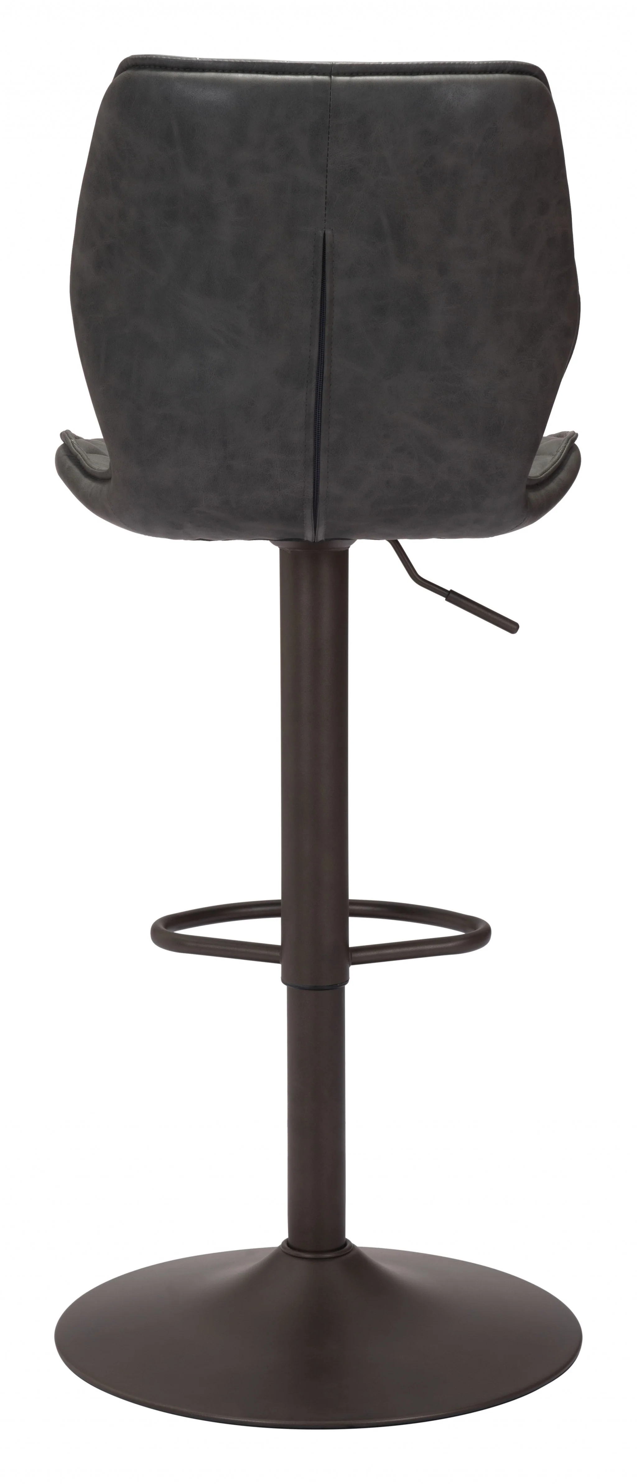 45" Gray And Black Steel Swivel Low Back Counter Height Bar Chair With Footrest By Homeroots - Image 4