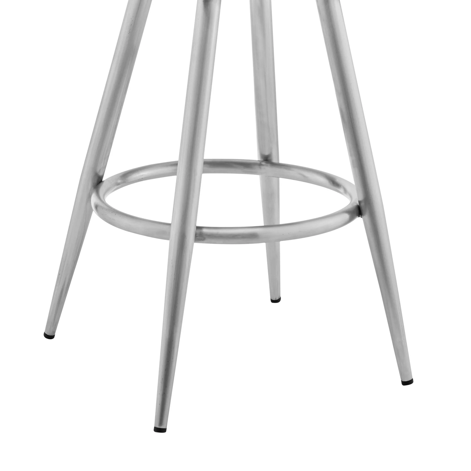45" Gray Faux Leather And Iron Swivel Bar Height Chair By Homeroots - Image 7
