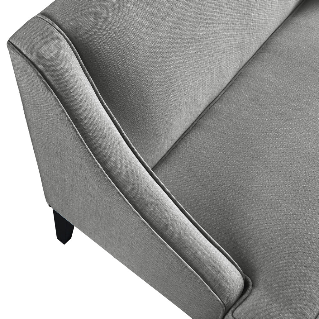 45" Light Gray And Black Upholstered Linen Bench By Homeroots - Image 6