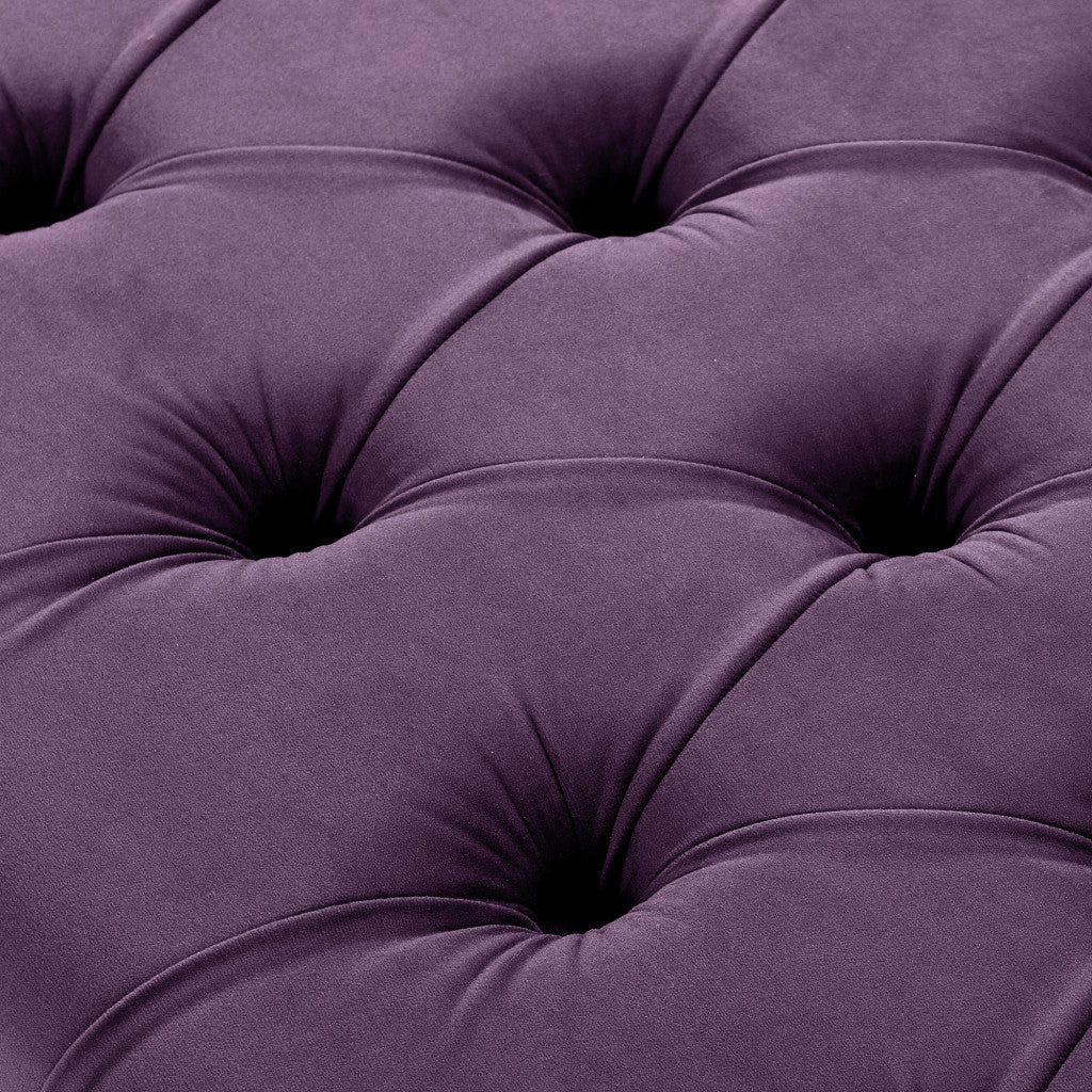 45" Plum And Purple Upholstered Velvet Bench By Homeroots - Image 6