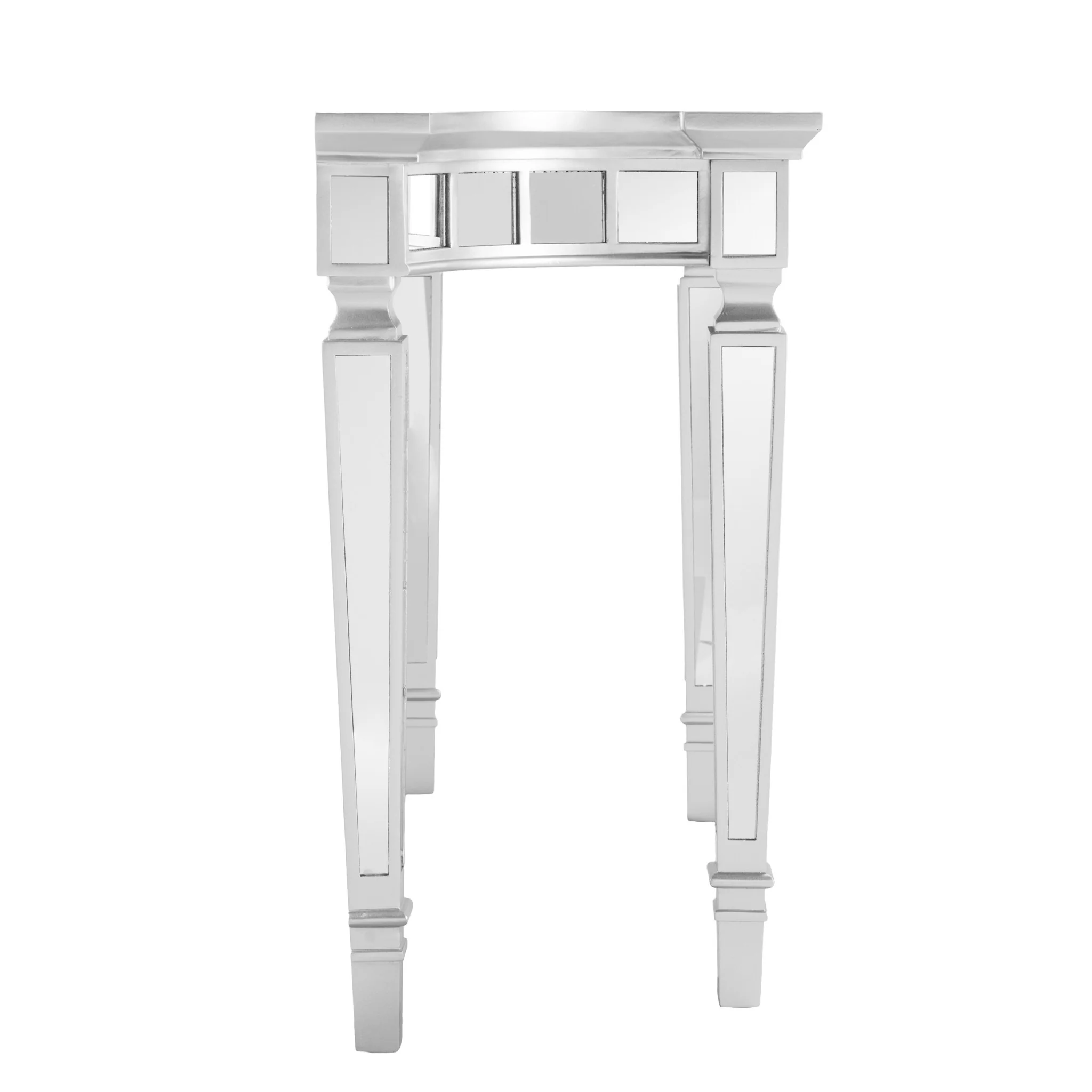 45" Silver Mirrored Glass Free Form Console Table By Homeroots - Image 2