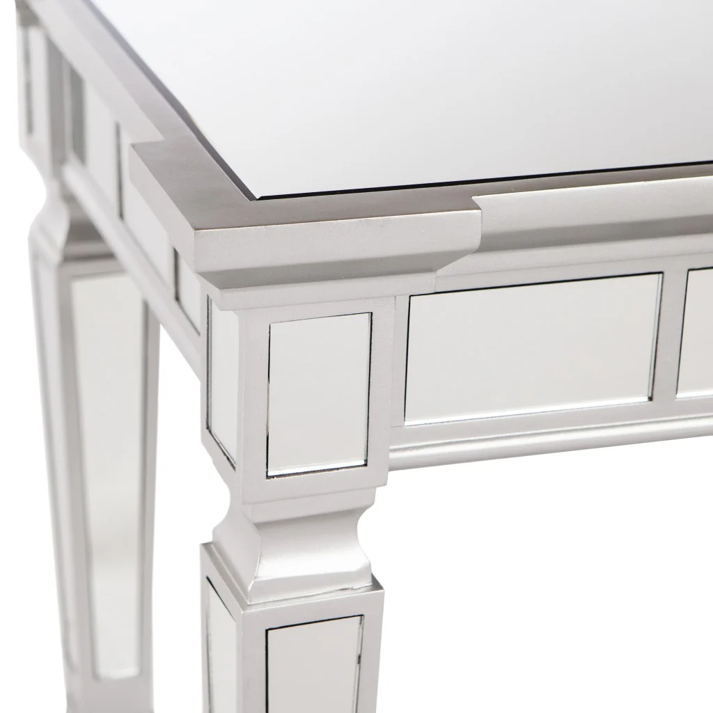 45" Silver Mirrored Glass Free Form Console Table By Homeroots - Image 6