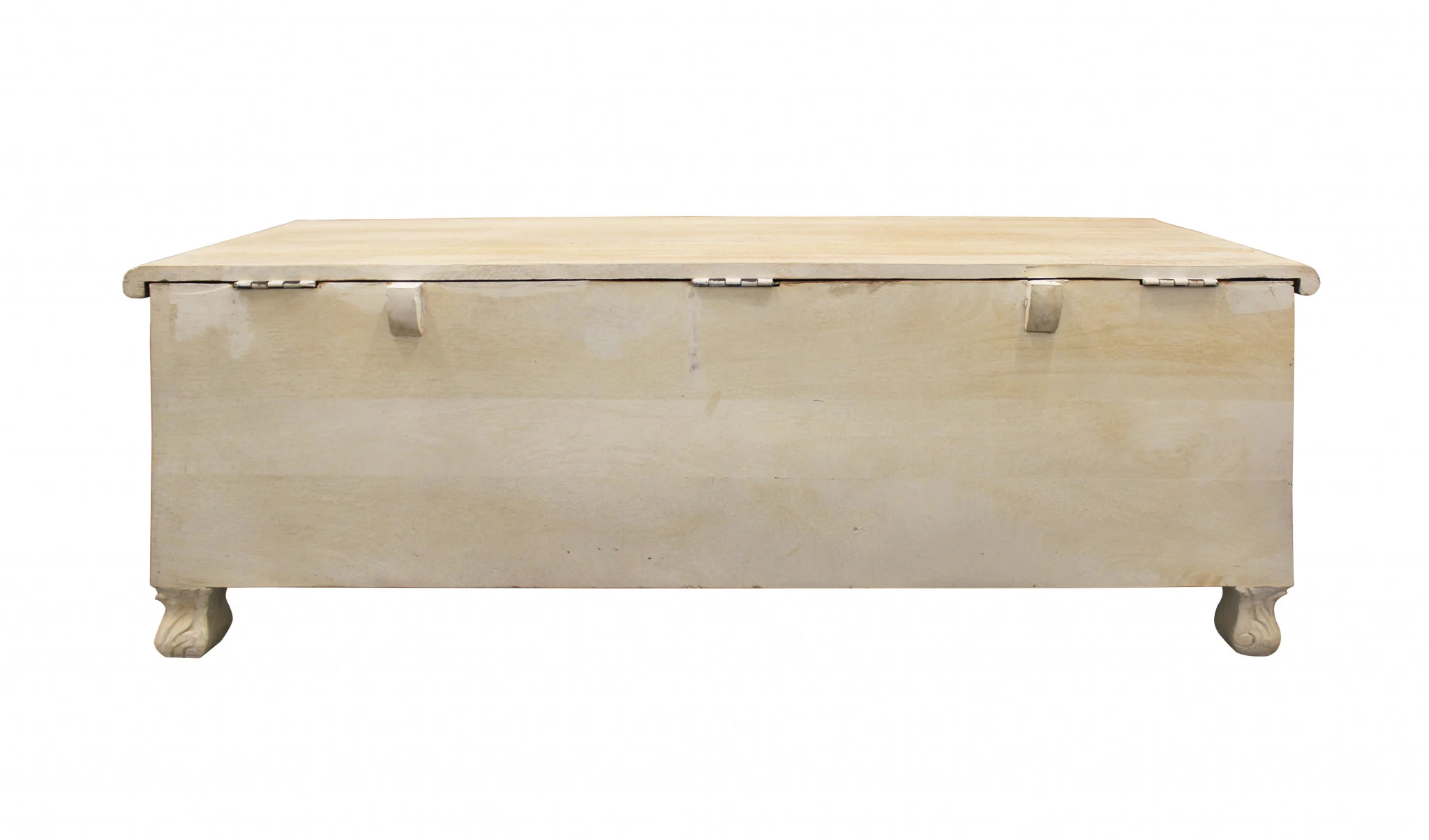 46" Antique White Solid Carved Wood Scroll Bench with Flip Top By Homeroots - Image 8
