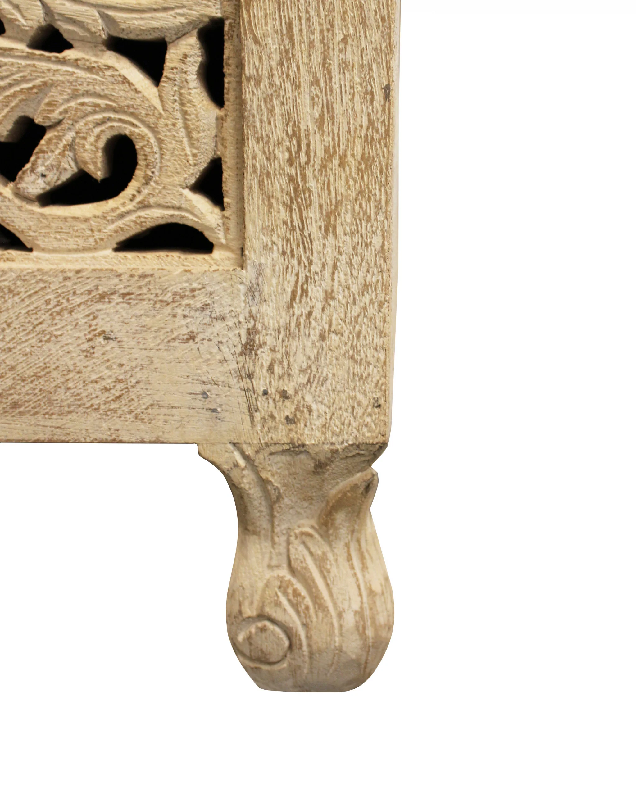 46" Antique White Solid Carved Wood Scroll Bench with Flip Top By Homeroots - Image 9