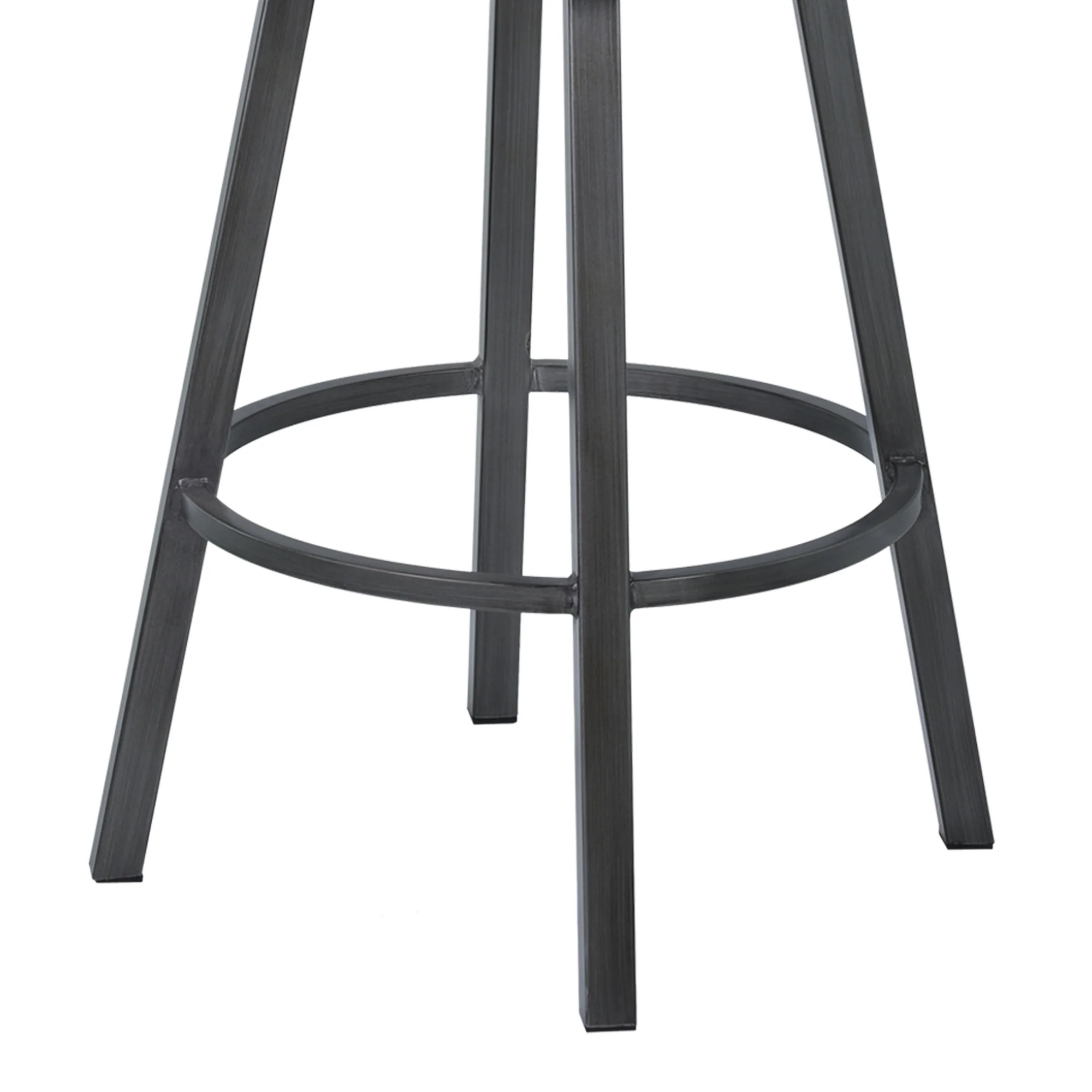 46" Black Faux Leather And Iron Swivel Bar Height Chair By Homeroots - Image 5
