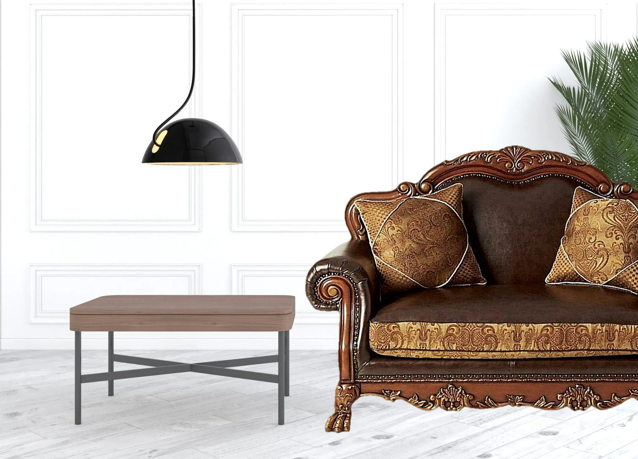 46" Brown And Cherry Blossom Pink Faux Leather Floral Tufted Arm Chair By Homeroots - Image 3