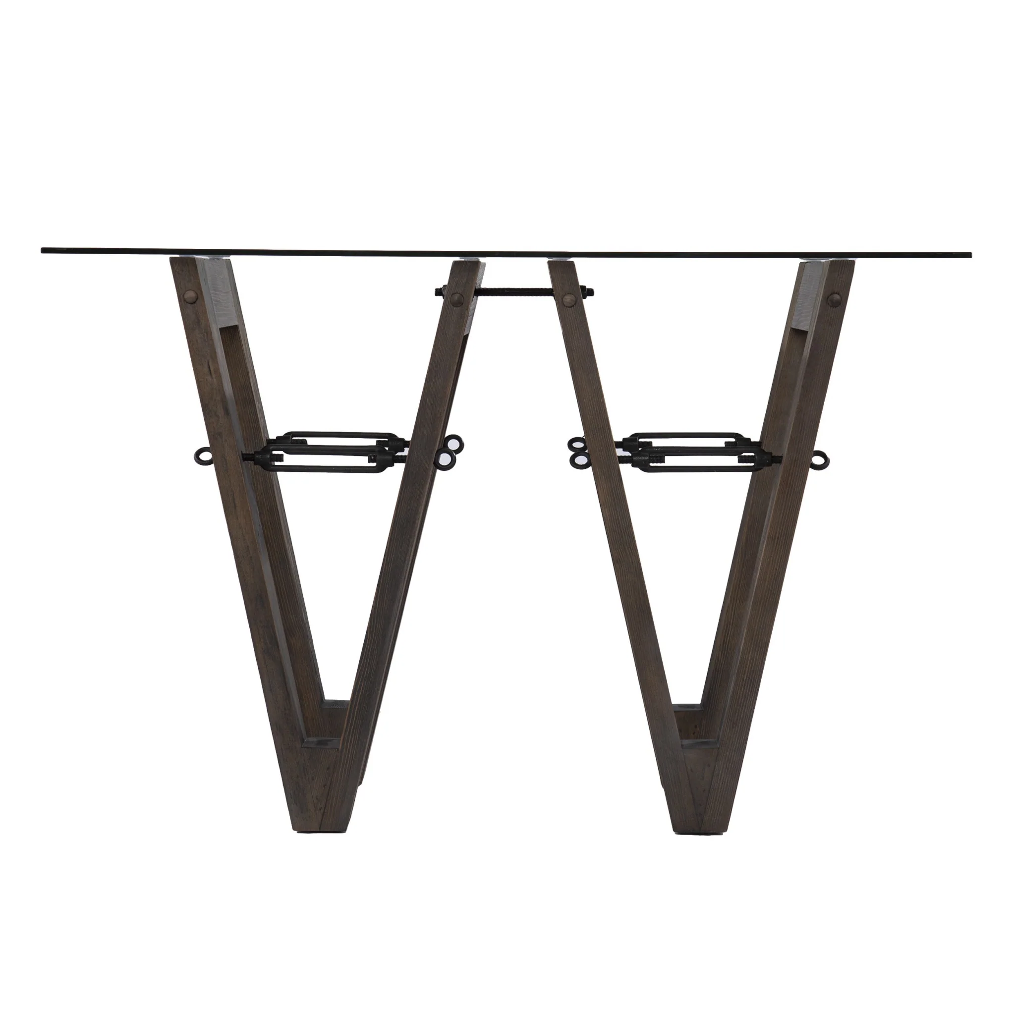 46" Clear and Gray Brown Glass Abstract Console Table By Homeroots - Image 2