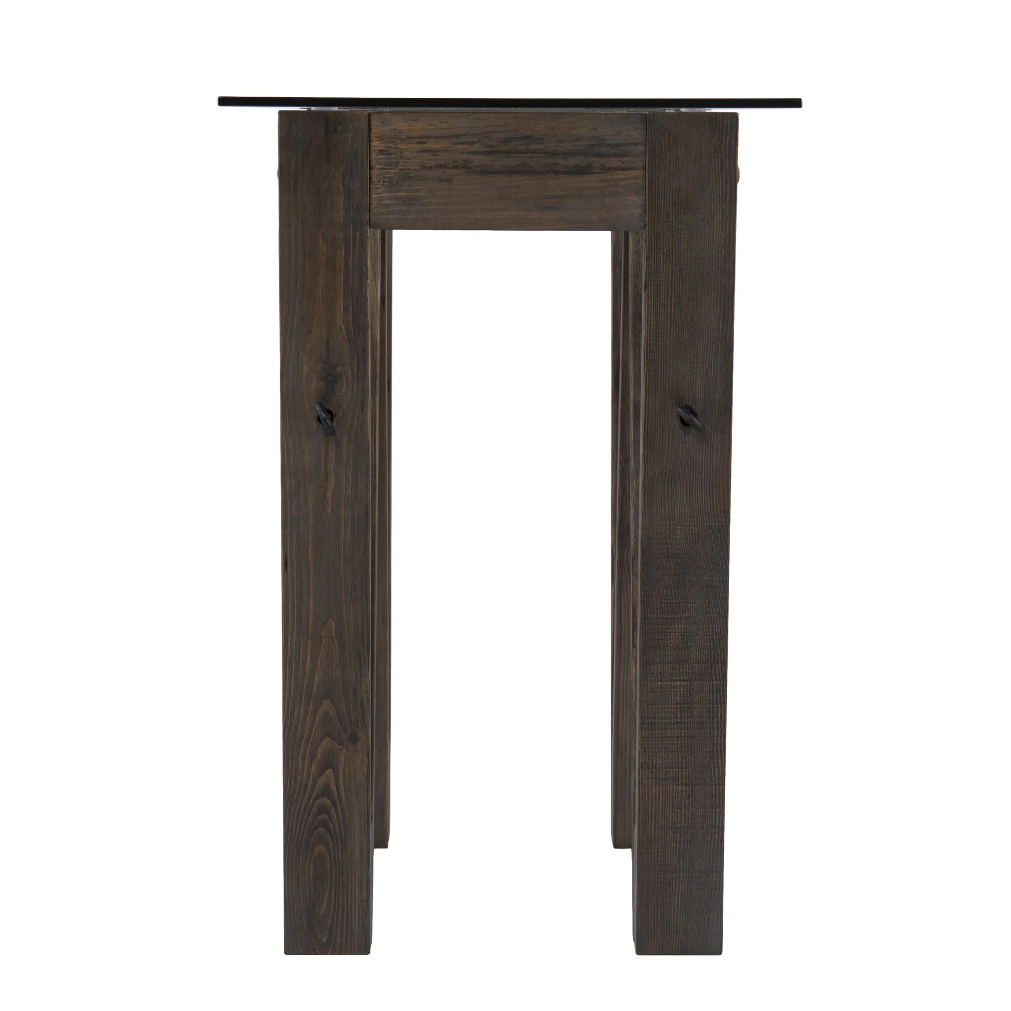 46" Clear and Gray Brown Glass Abstract Console Table By Homeroots - Image 3