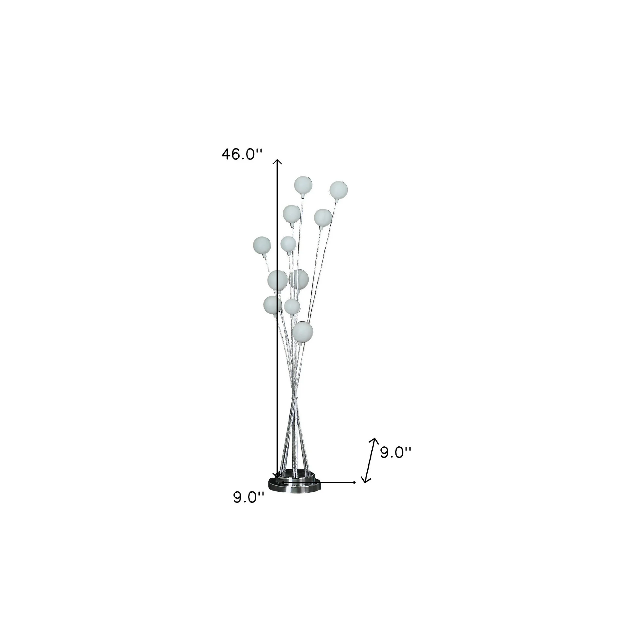 46" Golden Chrome Contemporary Multi Light LED Floor Lamp By Homeroots - Image 12