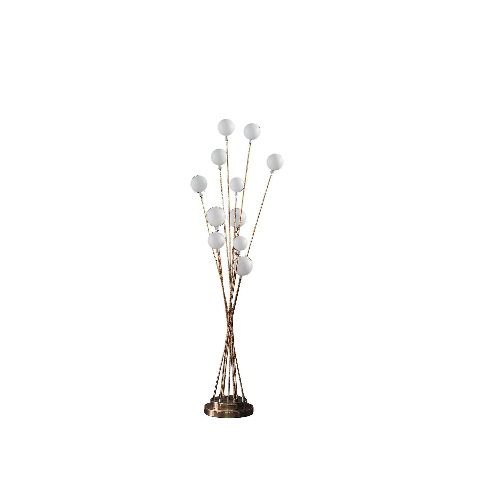 46" Golden Chrome Contemporary Multi Light LED Floor Lamp By Homeroots - Image 2