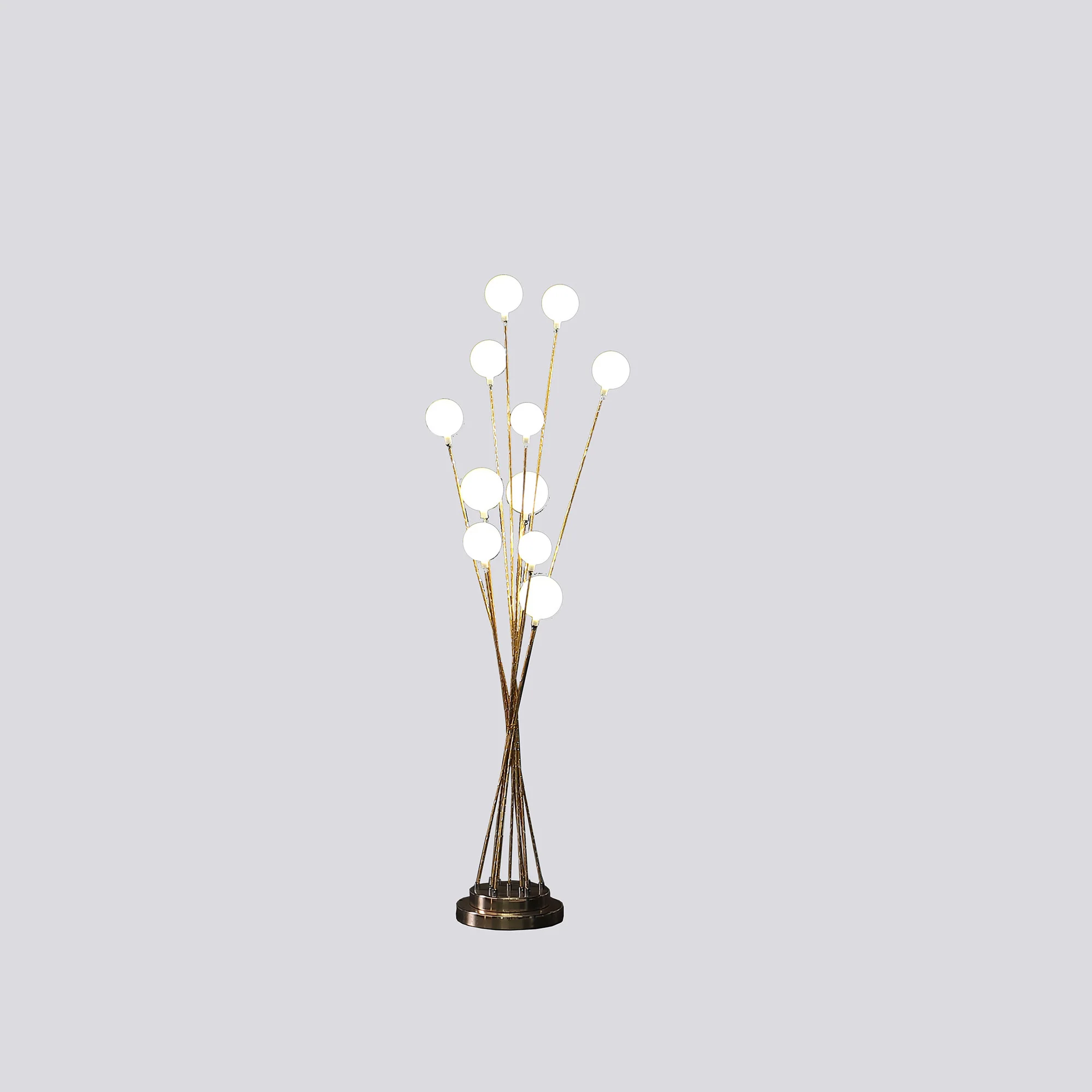 46" Golden Chrome Contemporary Multi Light LED Floor Lamp By Homeroots - Image 3