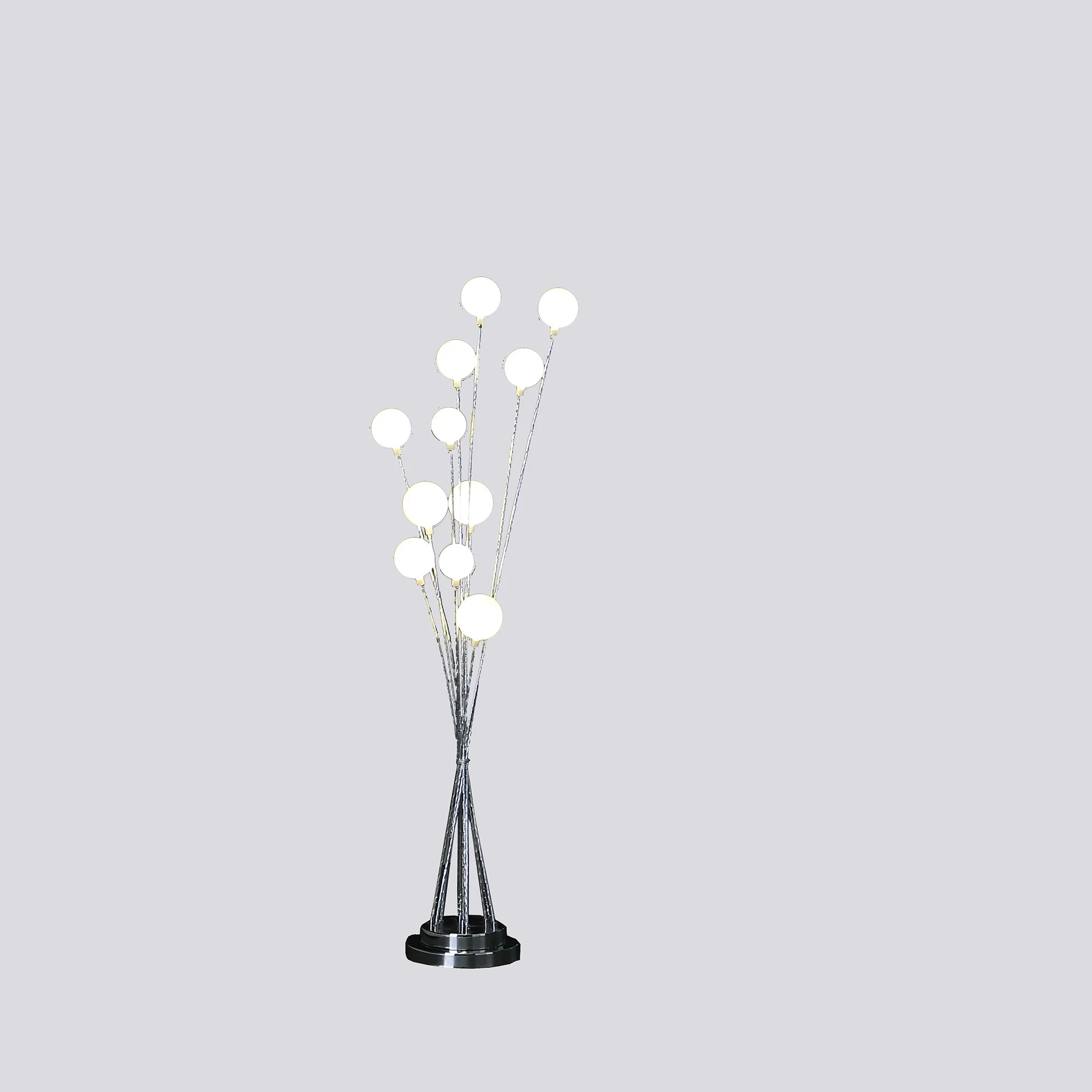 46" Golden Chrome Contemporary Multi Light LED Floor Lamp By Homeroots - Image 8