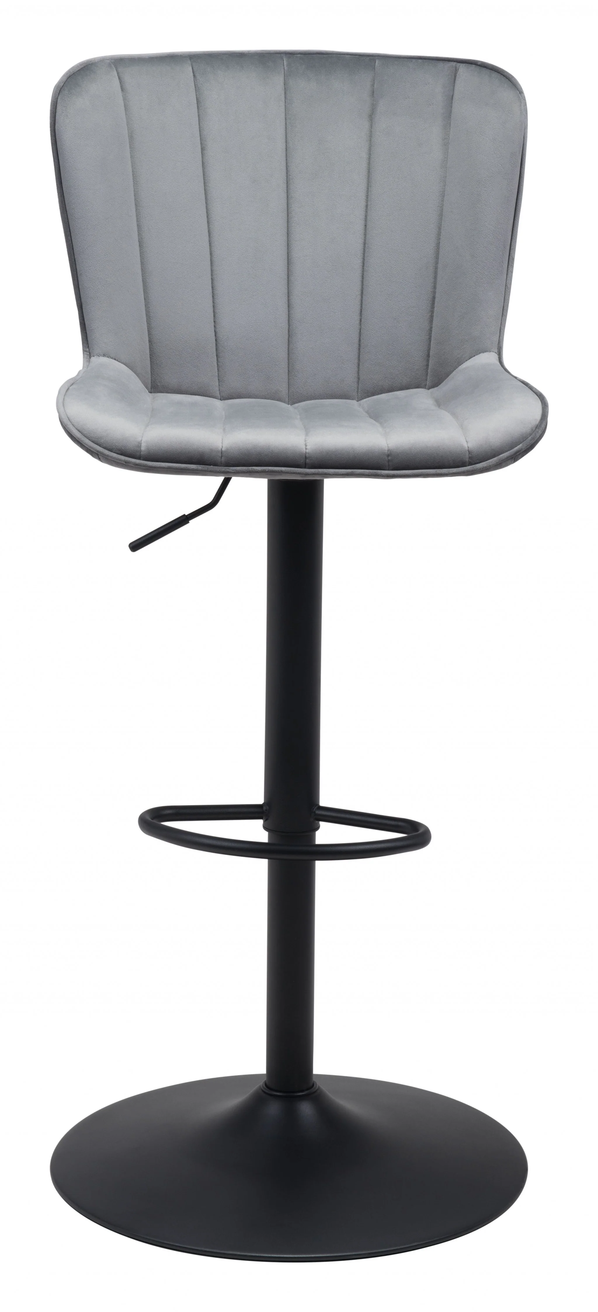 46" Gray And Black Steel Swivel Low Back Counter Height Bar Chair With Footrest By Homeroots - Image 3