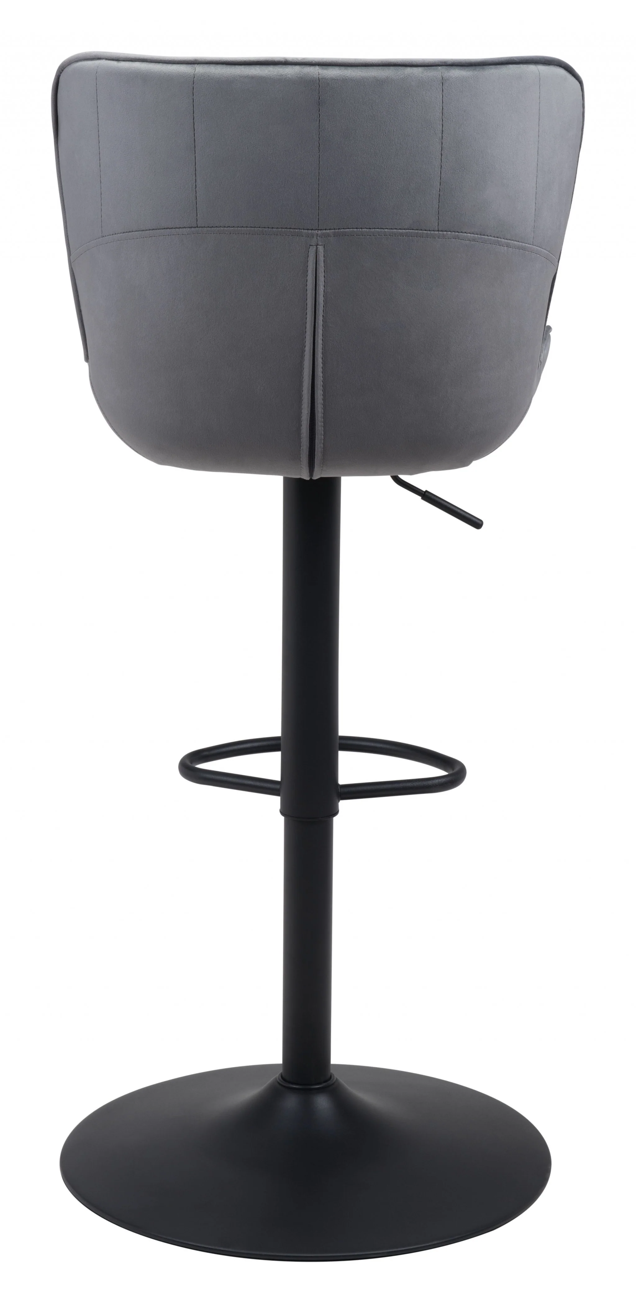 46" Gray And Black Steel Swivel Low Back Counter Height Bar Chair With Footrest By Homeroots - Image 4
