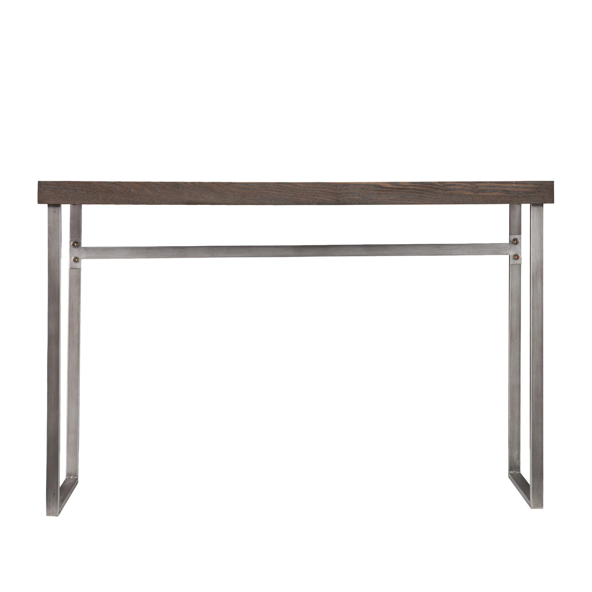 46" Gray Brown and Silver Distressed Sled Console Table By Homeroots - Image 2