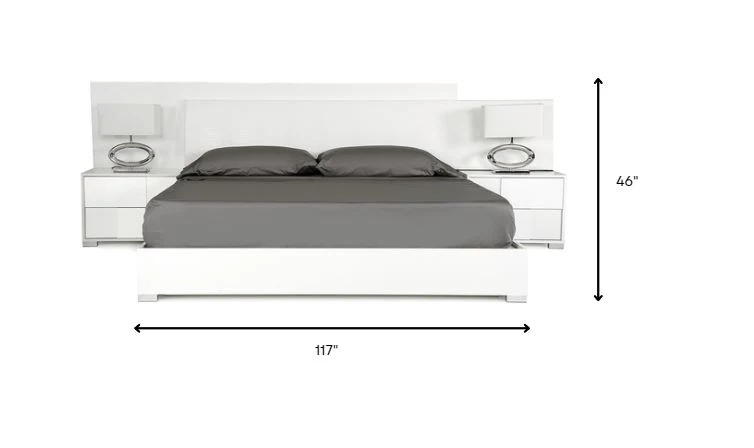 46" White Mdf And Steel Queen Bed By Homeroots - Image 6