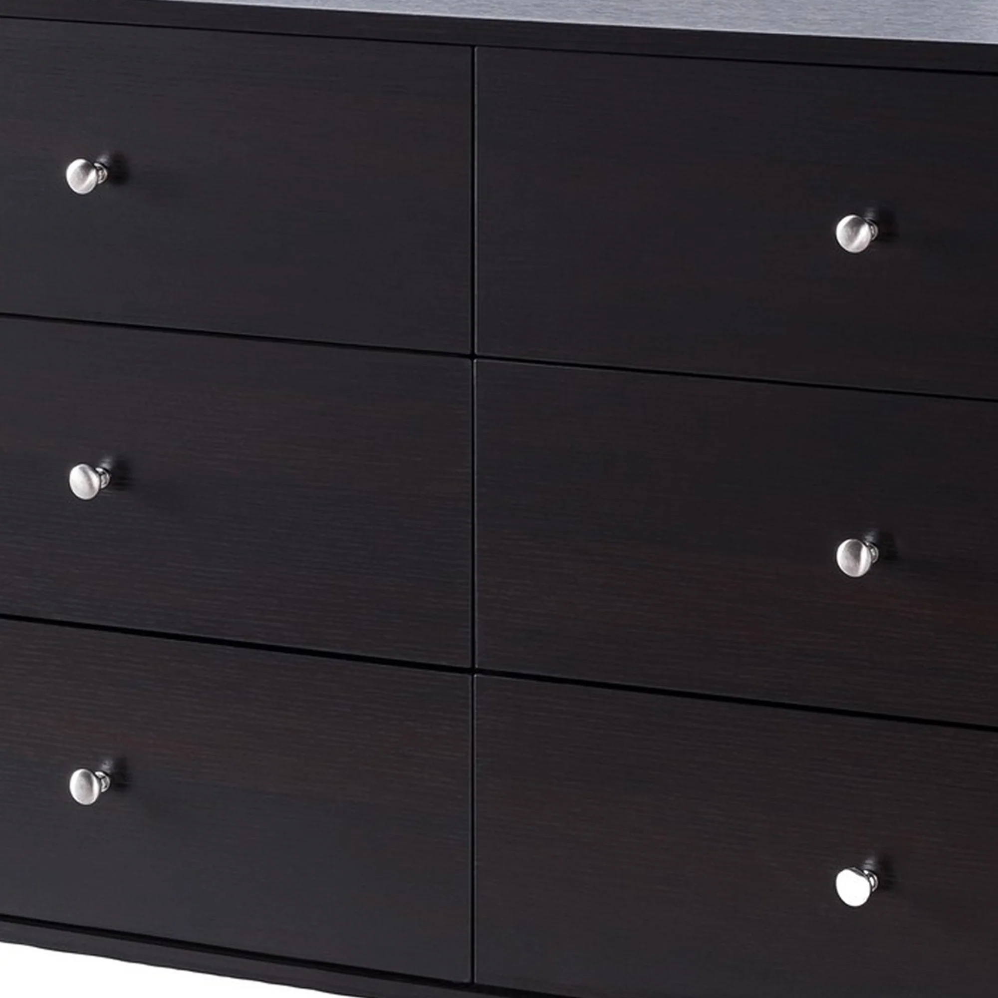 47.25 Inches 6 Drawer Dresser With Straight Legs Dark Brown By Benzara - Image 3
