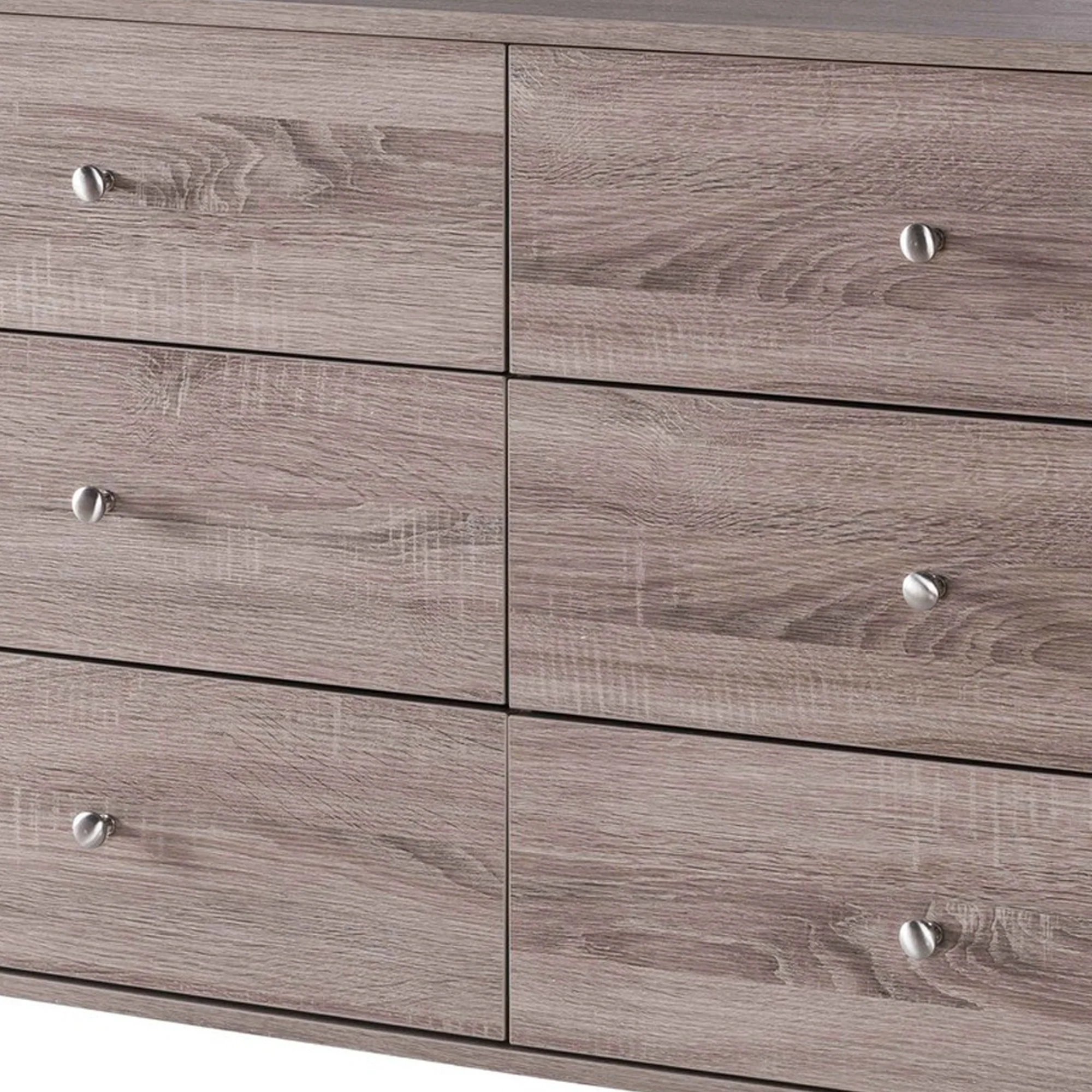 47.25 Inches 6 Drawer Dresser With Straight Legs Taupe Brown By Benzara - Image 3