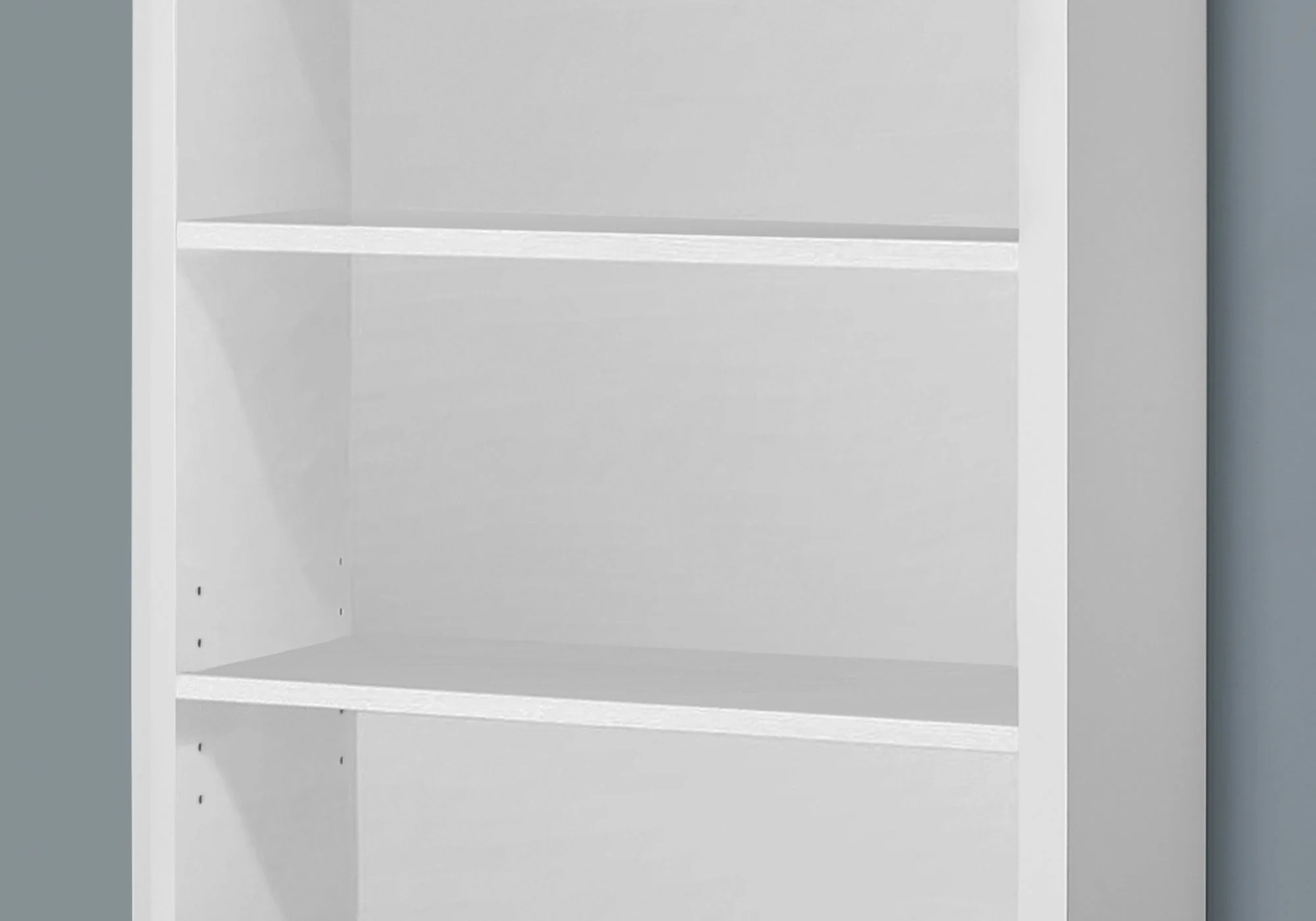 47.5" White Particle Board and MDF Bookshelf with Adjustable Shelves By Homeroots - Image 3