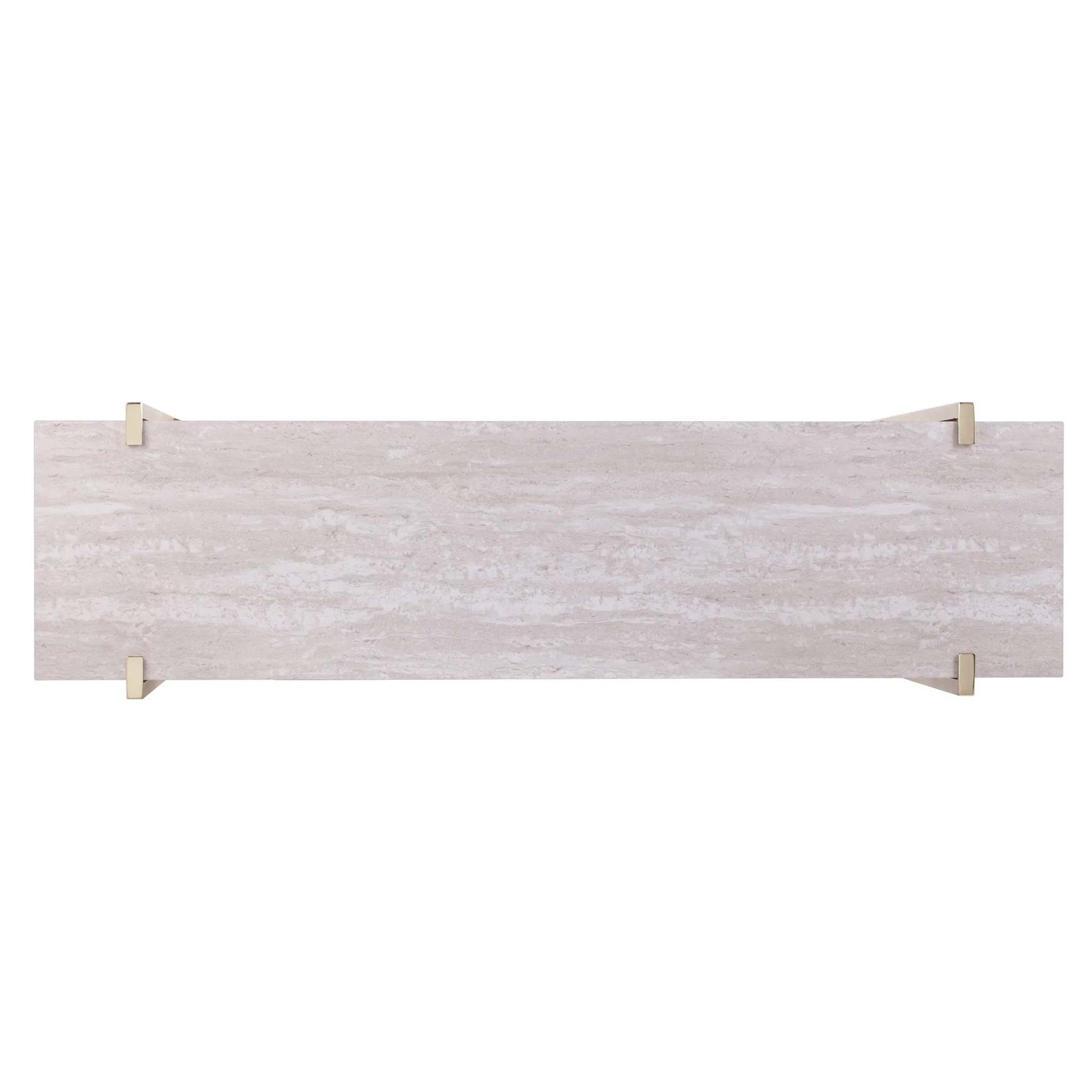 47" Beige and Gold Faux Marble Frame Console Table With Storage By Homeroots - Image 3