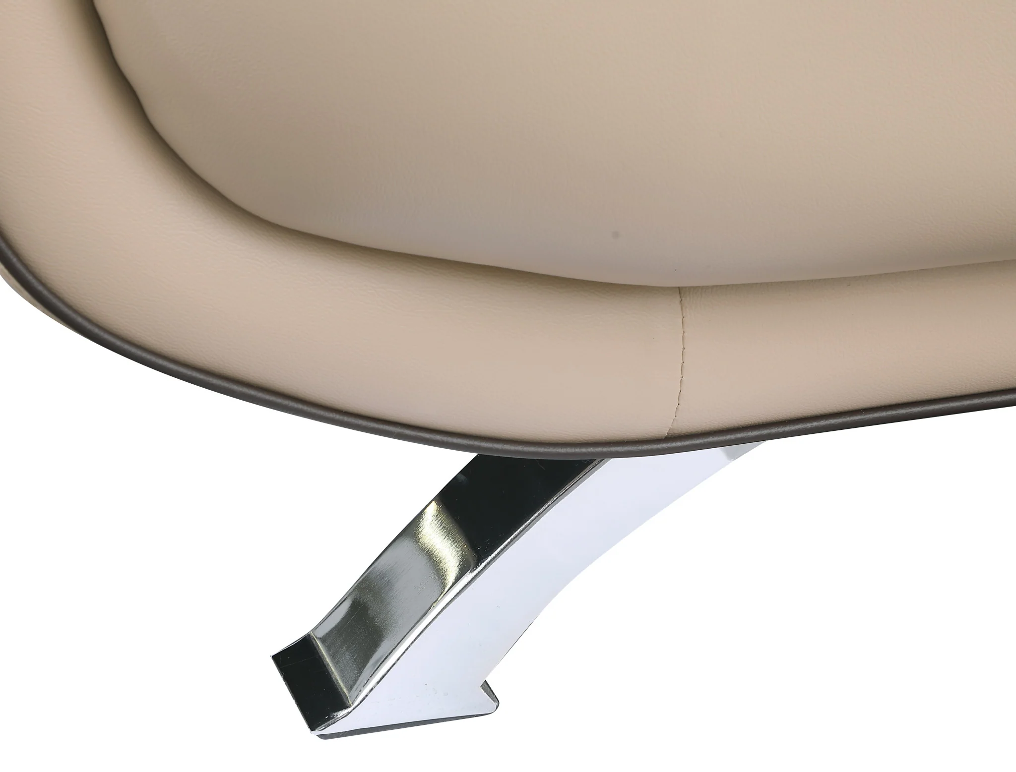 47" Beige and Silver Leather Match Arm Chair By Homeroots - Image 8