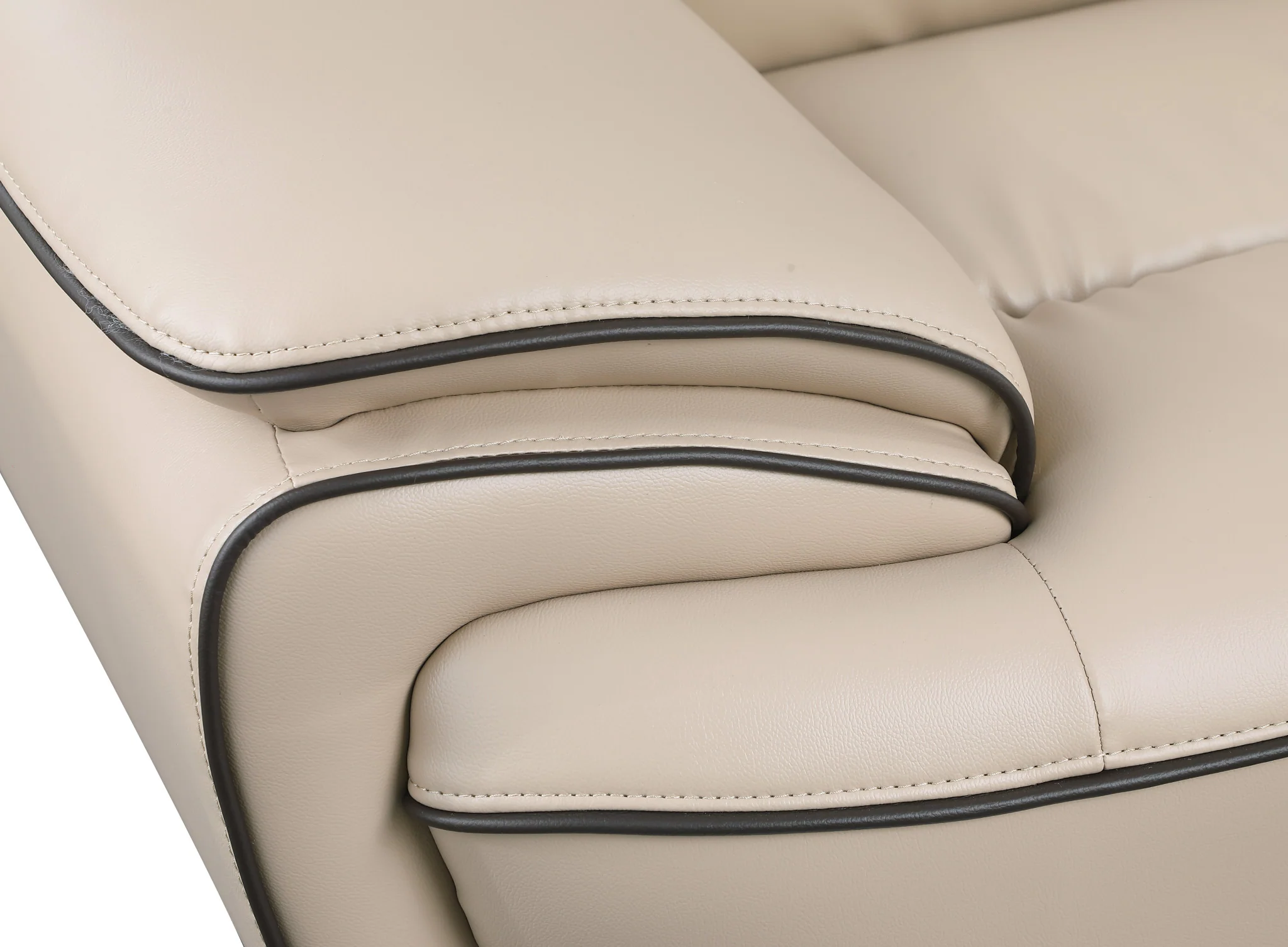 47" Beige and Silver Leather Match Arm Chair By Homeroots - Image 9