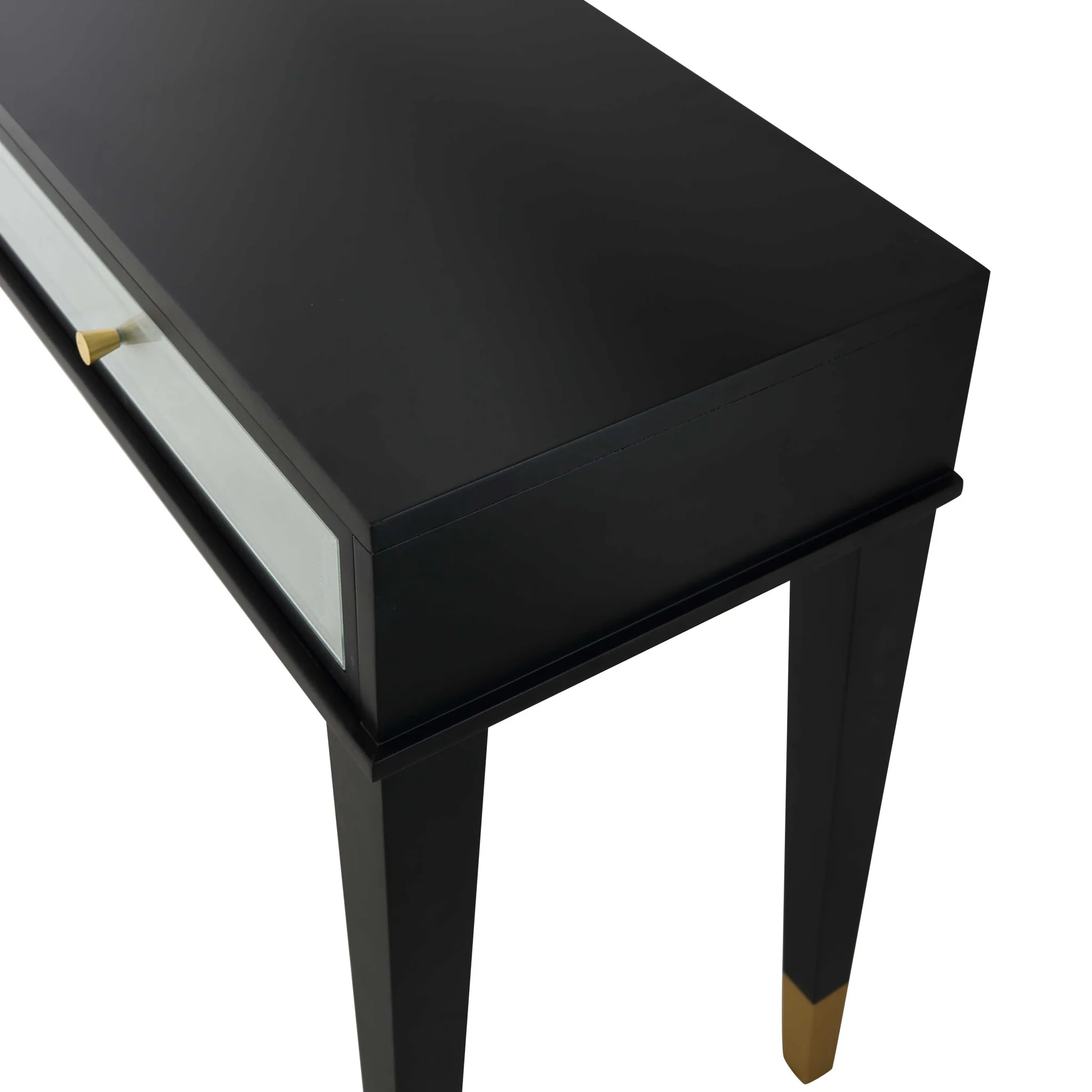 47" Black and Black and Gold Console Table With Storage By Homeroots - Image 8