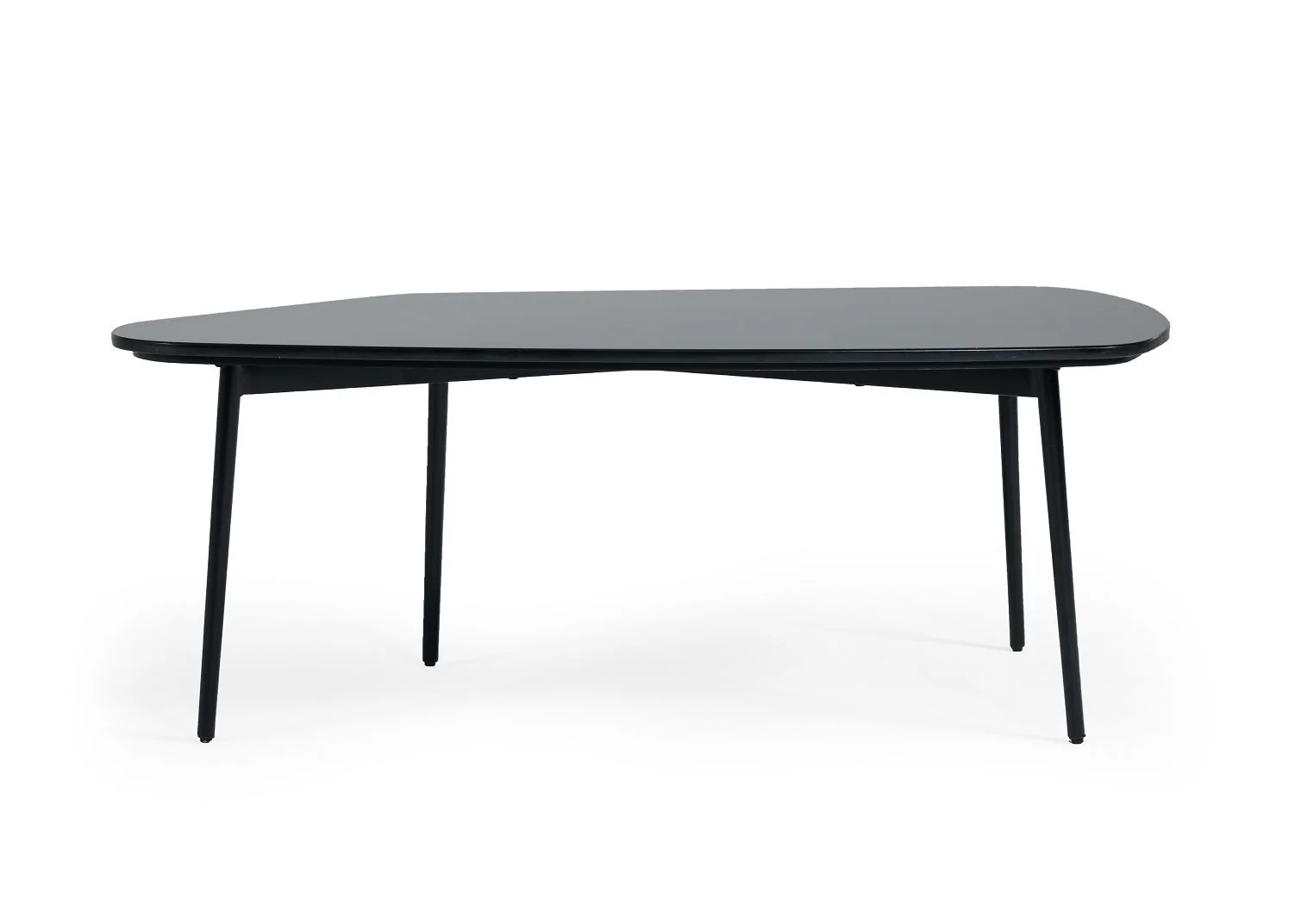 47" Black And Black Marble Stone Free Form Coffee Table By Homeroots - Image 3