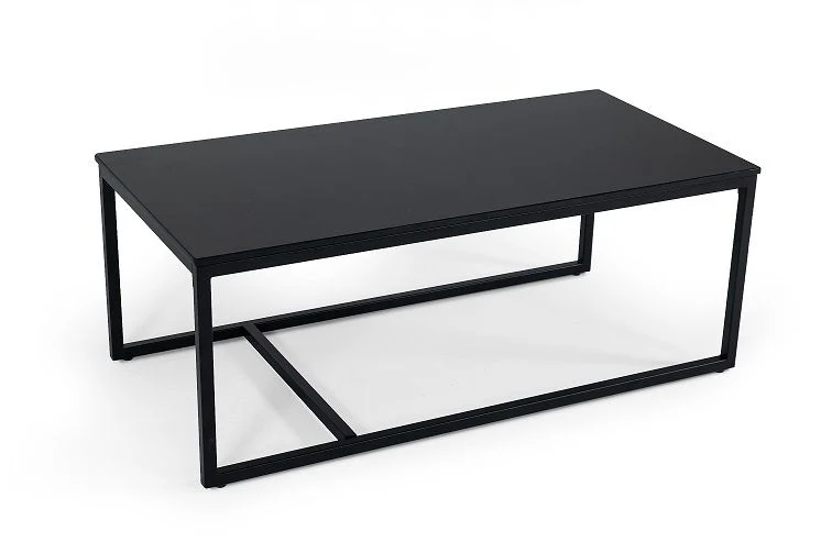 47" Black And Black Marble Stone Rectangular Coffee Table By Homeroots - Image 3