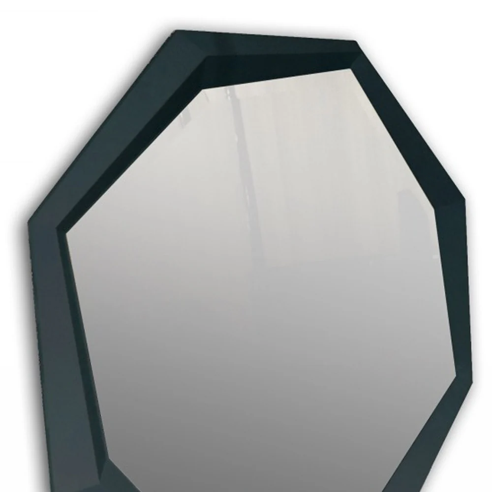 47" Black Crocodile Lacquer Mirror By Homeroots - Image 3