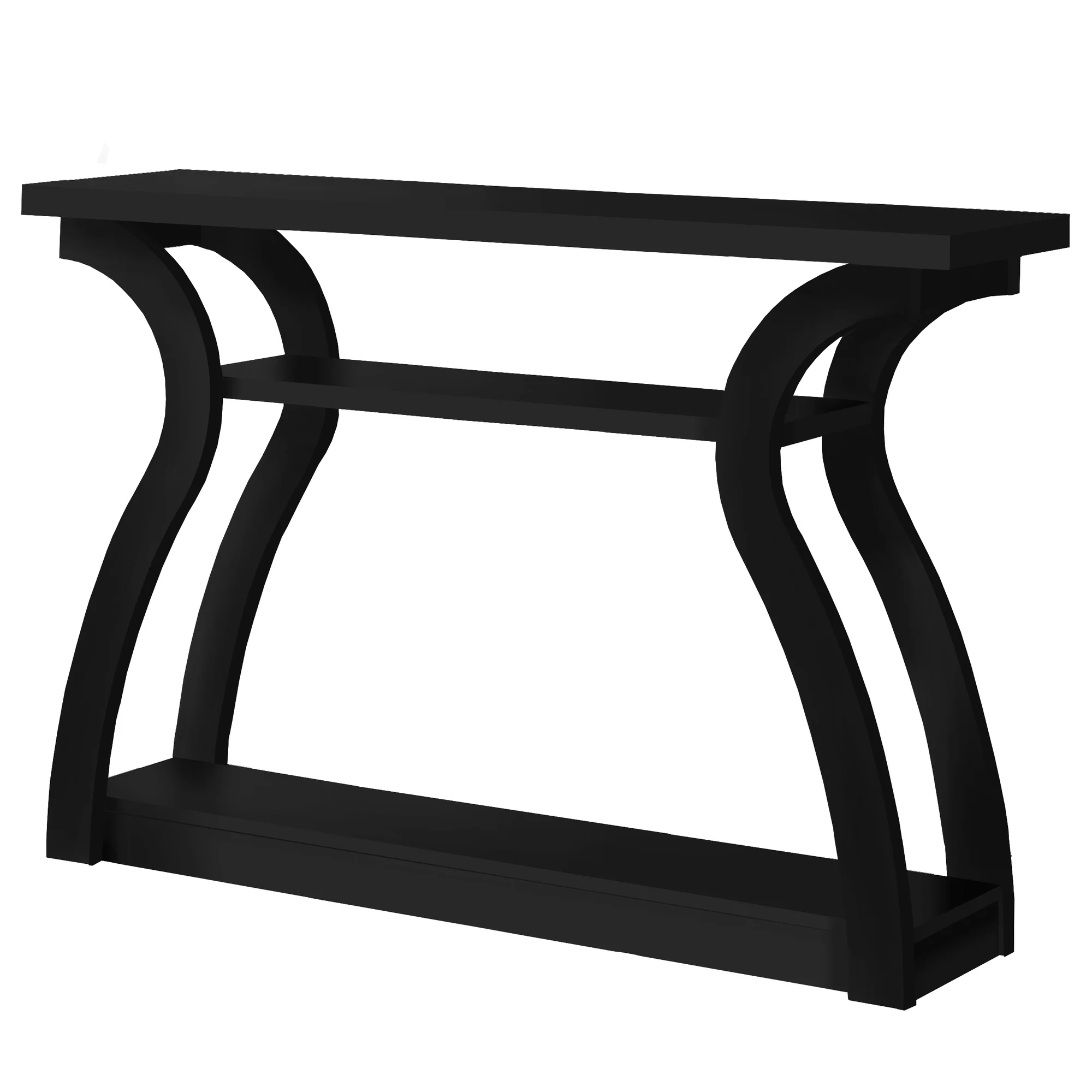 47" Black Floor Shelf Console Table With Storage By Homeroots - Image 2
